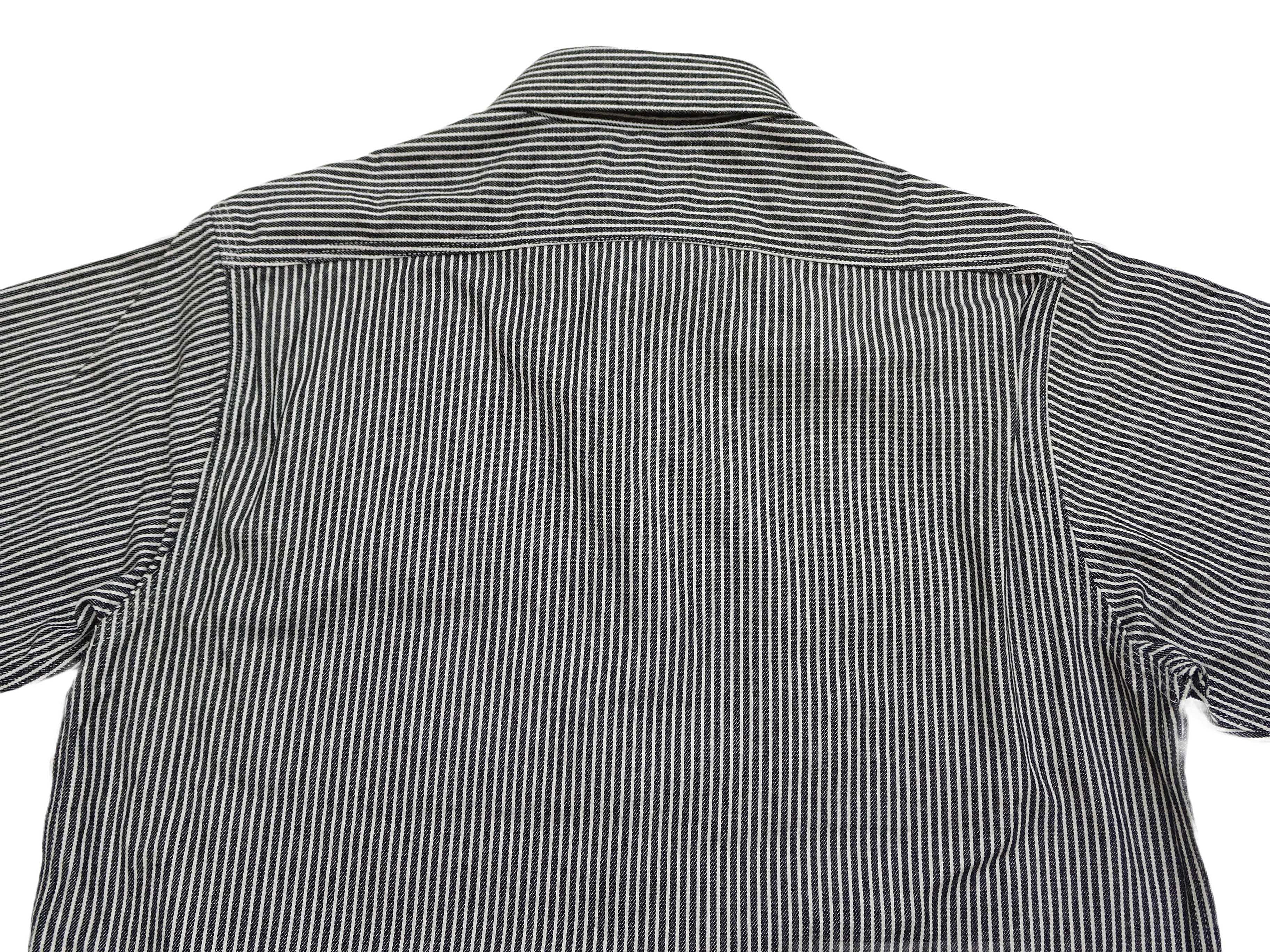 Sugar Cane Hickory Stripe Work Shirt - Men's Casual Short Sleeve Button Up Shirt SC37944 119 Black - Image 13