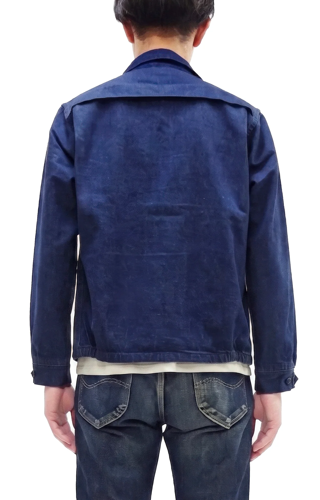 Sugar Cane Men's Denim Sports Jacket, 1950s American Style Unlined Lightweight Cotton Denim Jacket, Made in Japan (SC15913 128 Navy) - Image 5