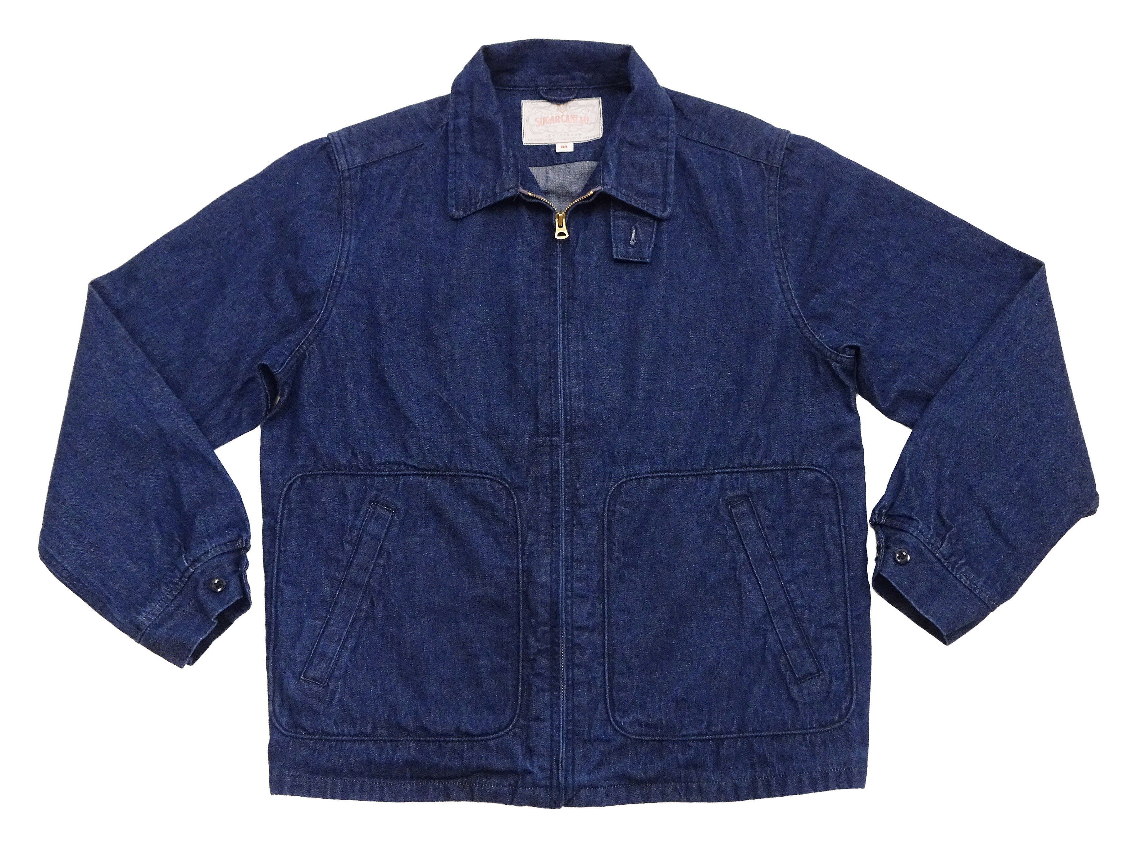 Sugar Cane Men's Denim Sports Jacket, 1950s American Style Unlined Lightweight Cotton Denim Jacket, Made in Japan (SC15913 128 Navy) - Image 7