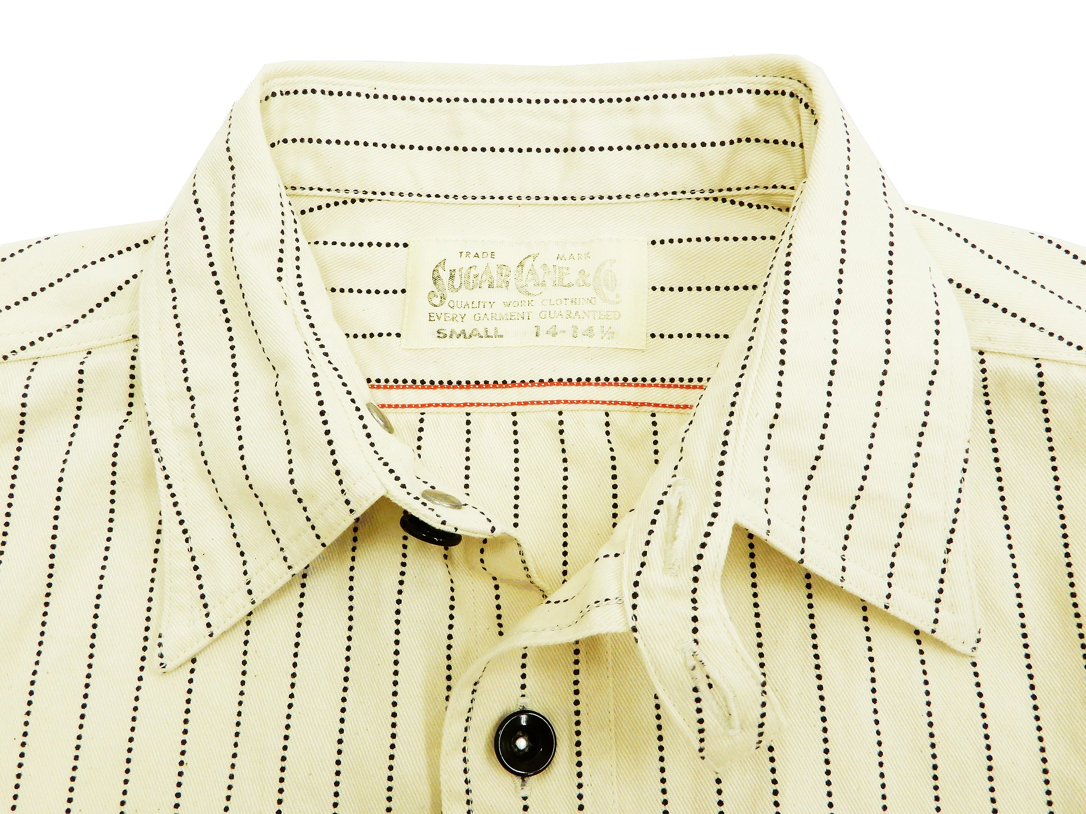 Sugar Cane Men's Ecru Colour Wabash Stripe Work Shirt Long Sleeve Shirt SC27076 - Image 6