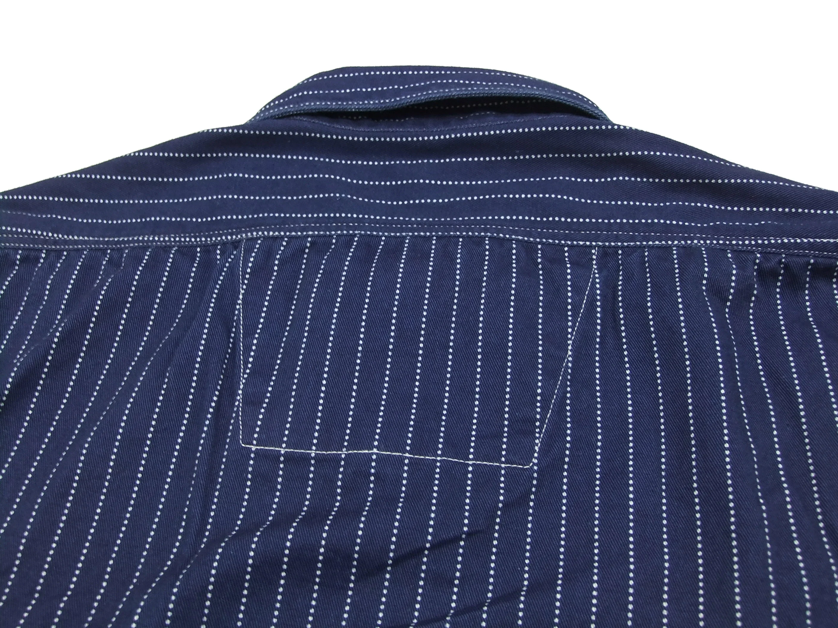 Sugar Cane Men's Indigo Wabash Stripe Work Shirt Long Sleeve Button Up Shirt SC25551A - Image 11