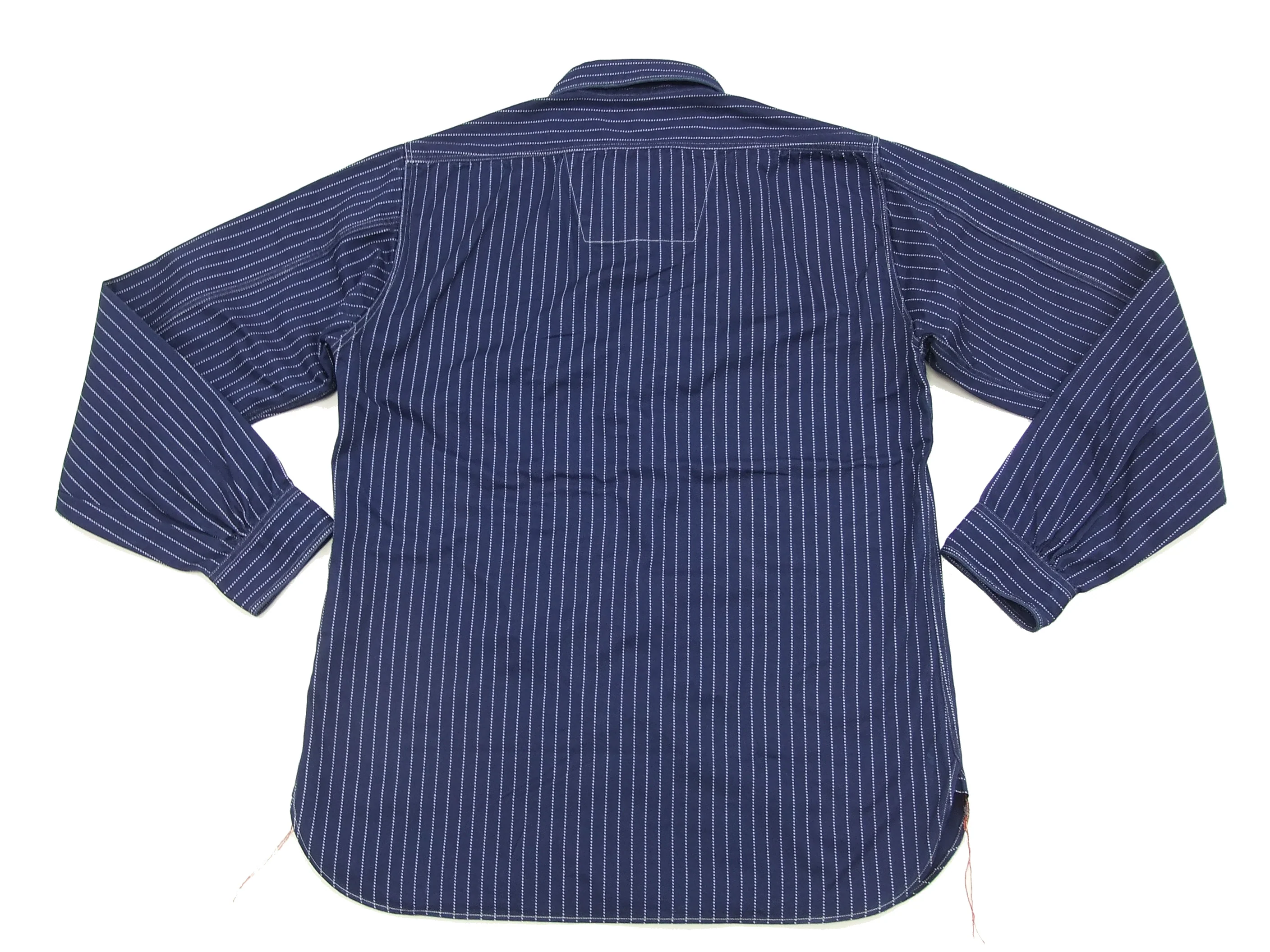 Sugar Cane Men's Indigo Wabash Stripe Work Shirt Long Sleeve Button Up Shirt SC25551A - Image 9