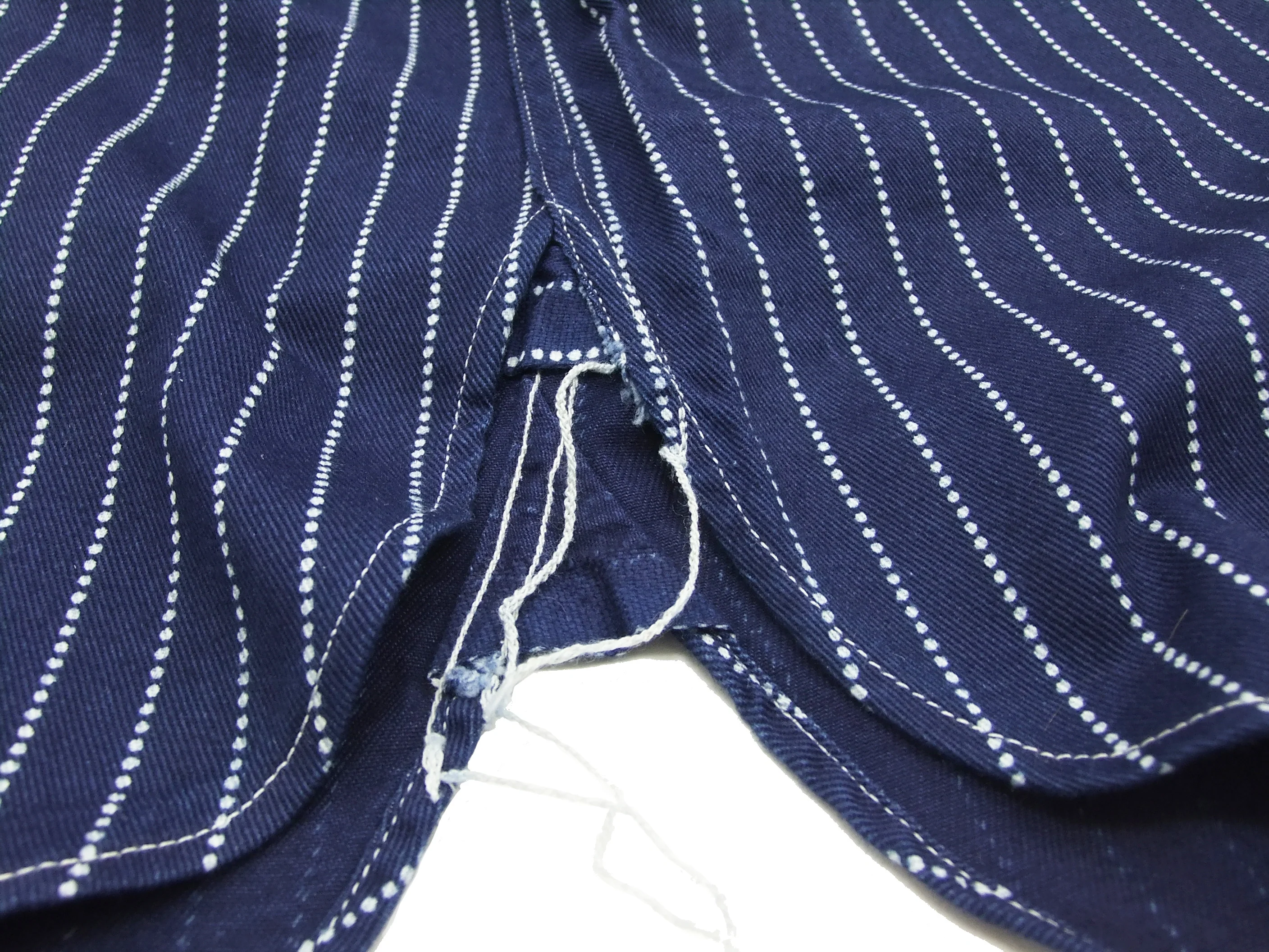 Sugar Cane Men's Indigo Wabash Stripe Work Shirt Short Sleeve Button Up Shirt SC36267A - Image 10