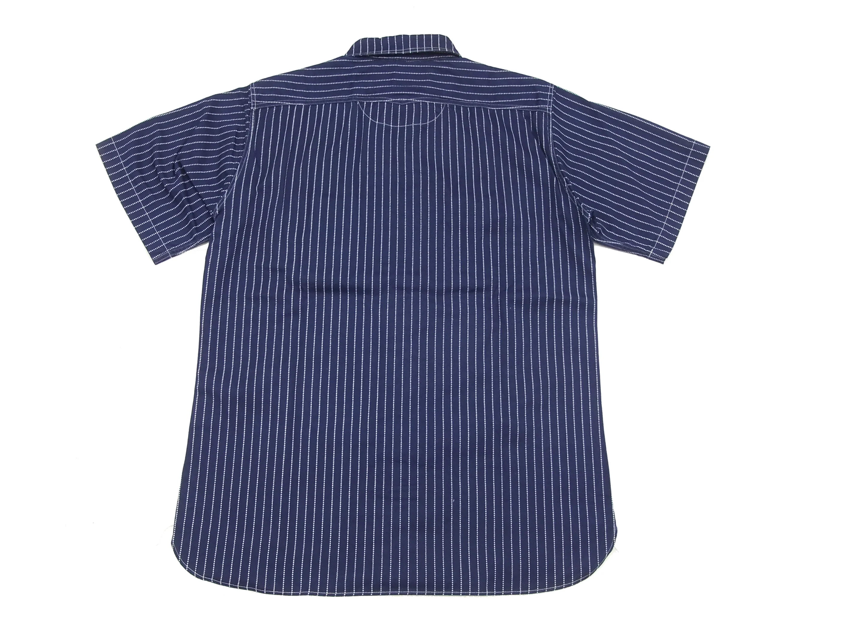 Sugar Cane Men's Indigo Wabash Stripe Work Shirt Short Sleeve Button Up Shirt SC36267A - Image 11