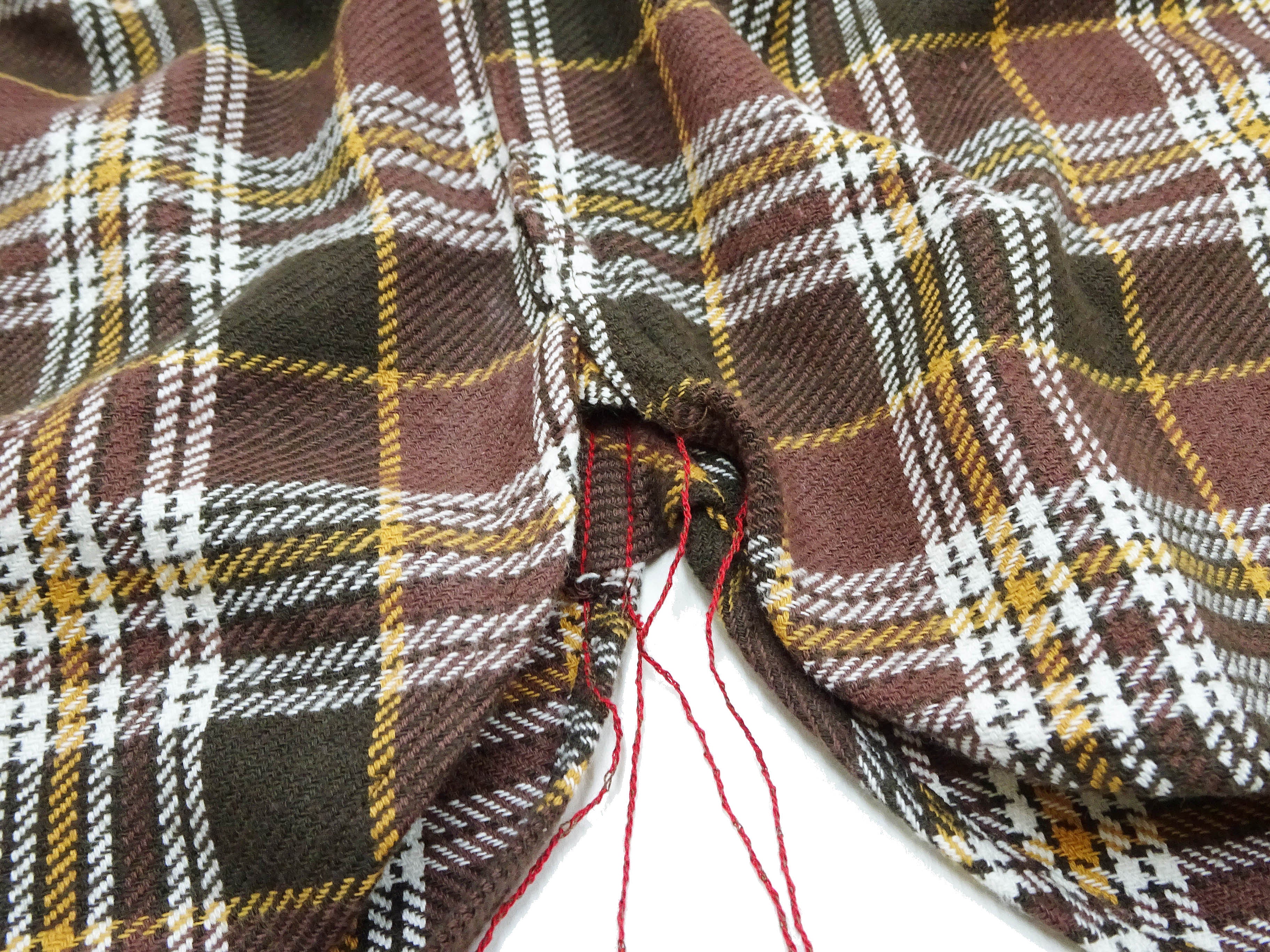 Sugar Cane Men's Long Sleeve Plaid Work Shirt - 100% Cotton Twill, One-Wash, Made in Japan (SC29564 138 Brown) - Image 11