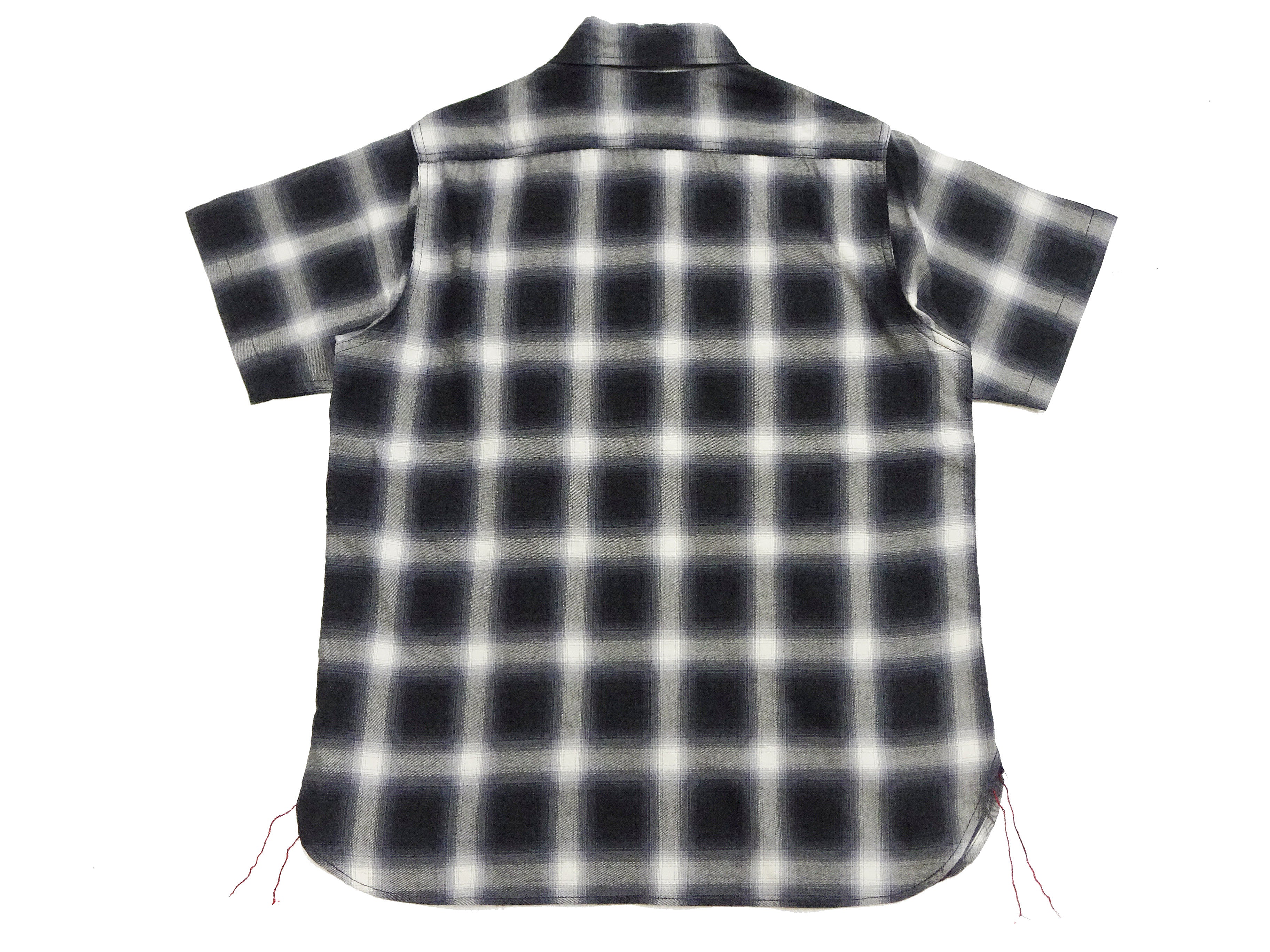 Sugar Cane Ombre Plaid Work Shirt Men's Casual Vintage-Style Short Sleeve Check Button Up Shirt SC39519 119 Black - Image 11