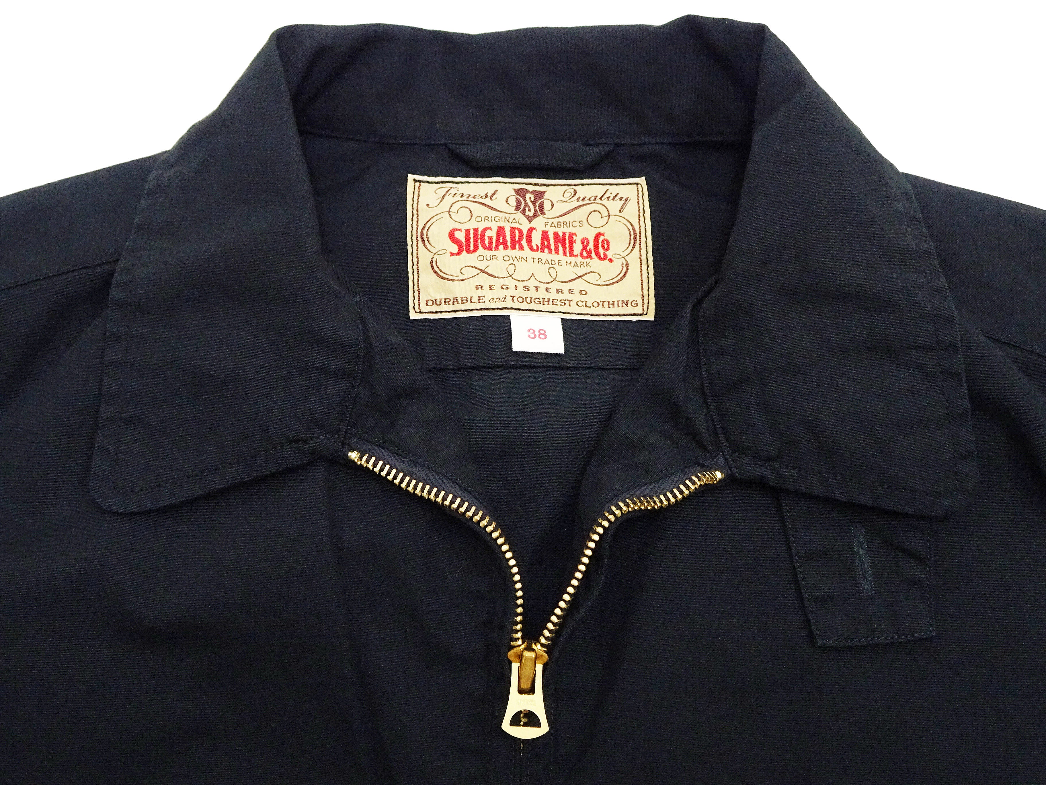 Sugar Cane Sports Jacket Men's Casual 1950s Style Lightweight Unlined Cotton Windbreaker SC15616 119 Black - Image 9