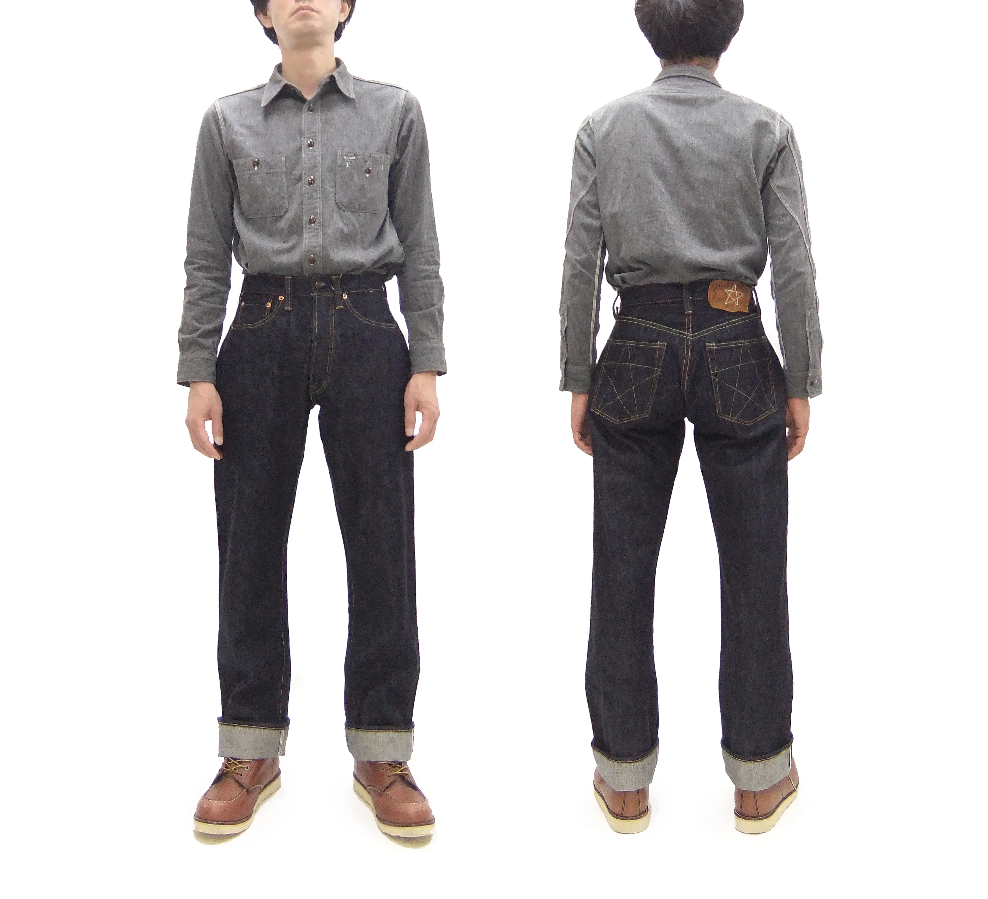 Sugar Cane Union Star Jeans SC40065 - Men's 14.25 oz. Selvedge Denim - Regular Straight Fit - Lot 065 One Wash - Image 5