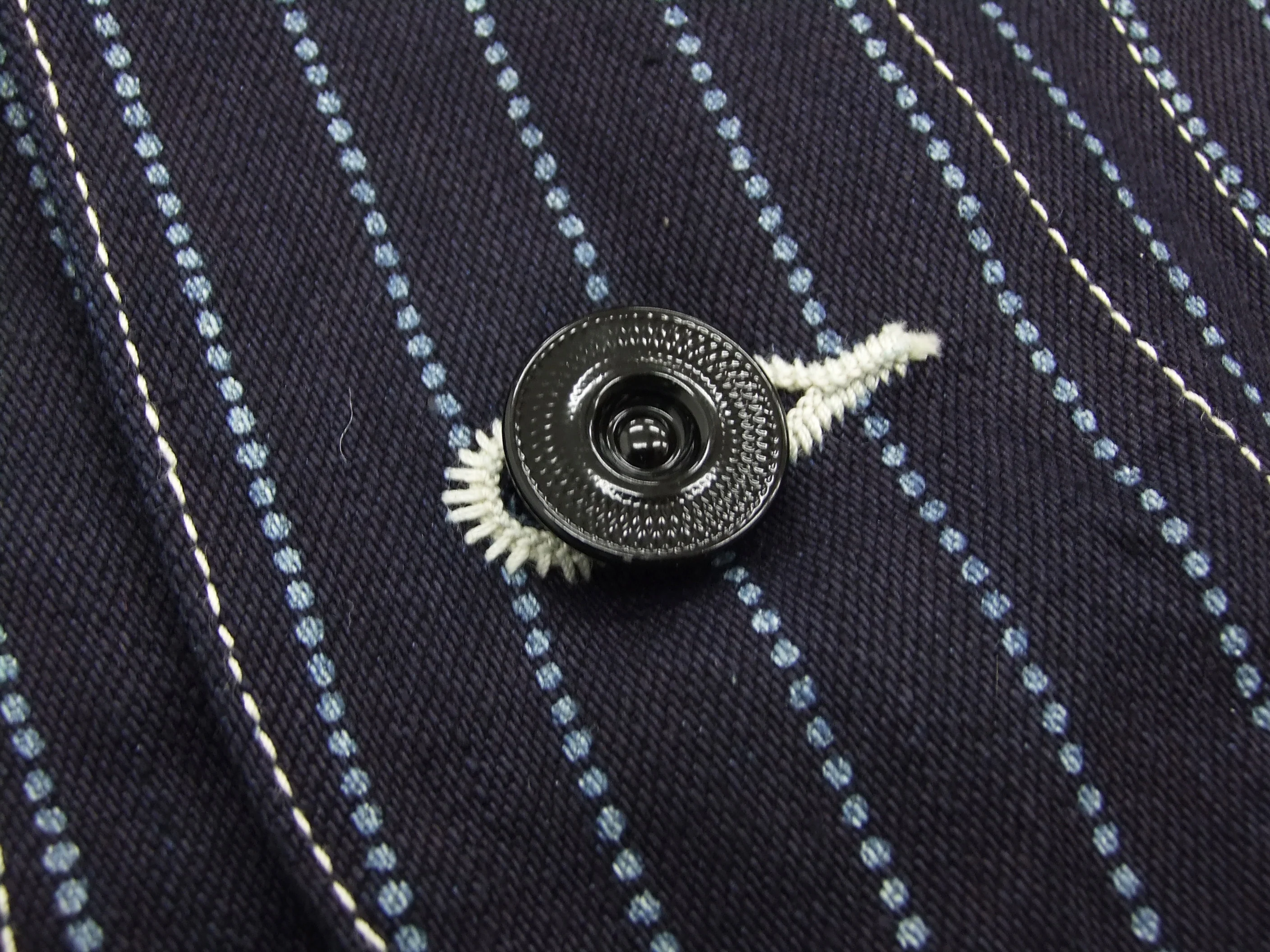 Sugar Cane Vest Men's Casual Indigo Wabash Stripe Work Vest Waistcoat SC12654 - Image 10
