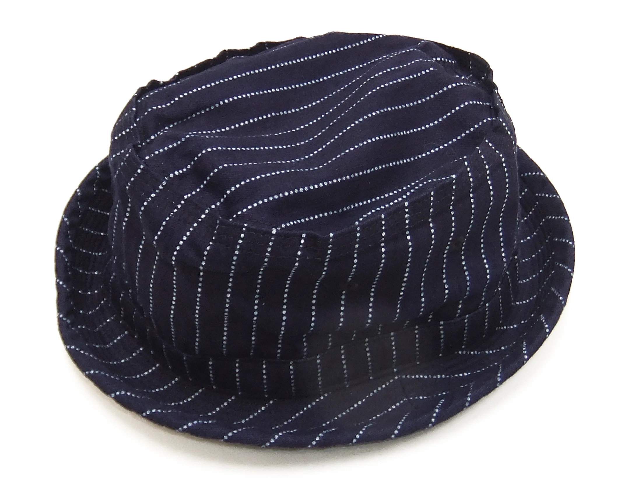 Sugar Cane Wabash Stripe Pork Pie Hat Men's Casual Upturned Short Brim Porkpie Hat SC02467 Navy-Blue - Image 2