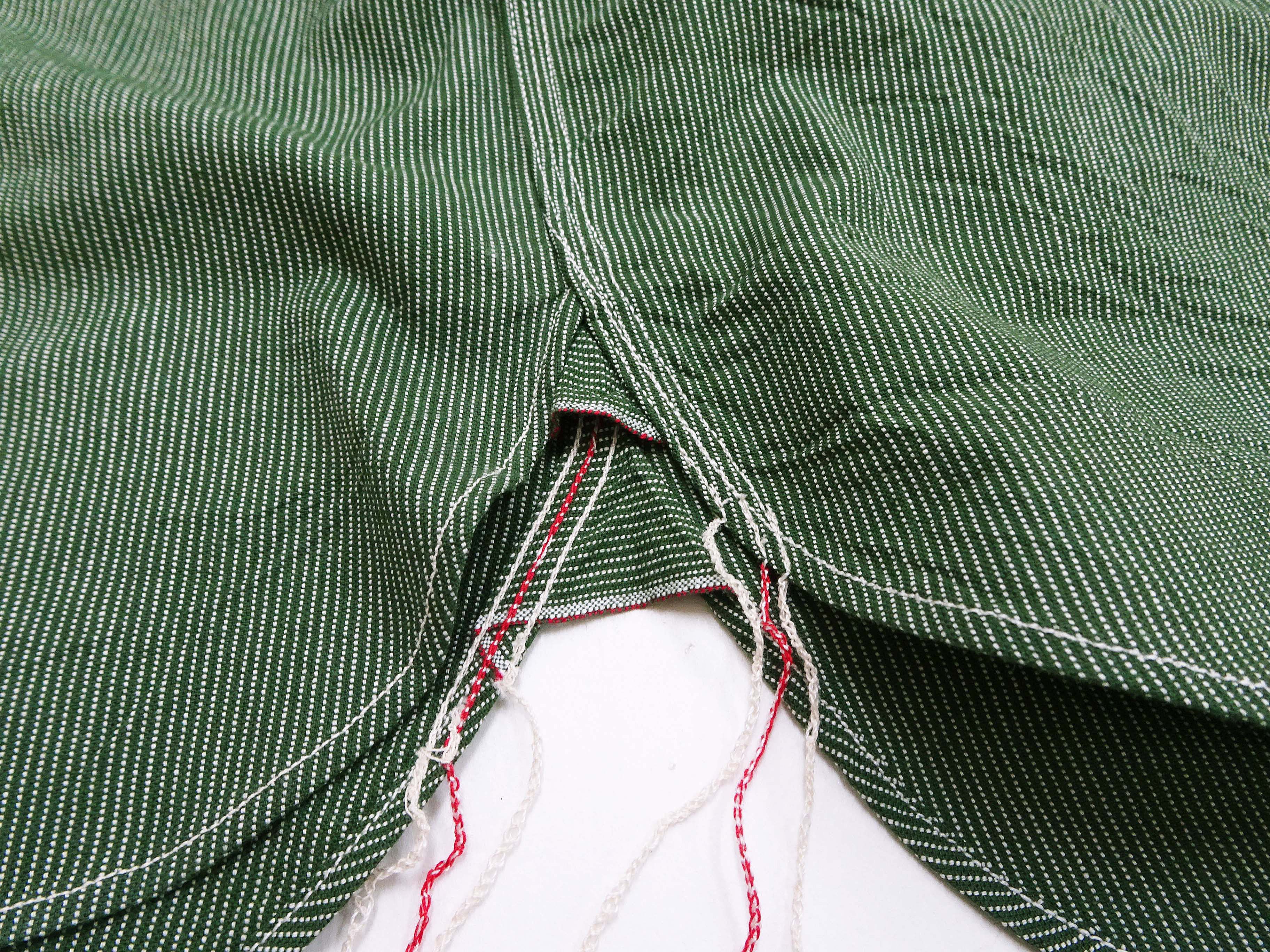 Sugar Cane Work Shirt with Vertical Hairline Code Stripe Pattern Men's Casual Jean Cord Long Sleeve Button Up Shirt SC25511 149 Olive - Image 13