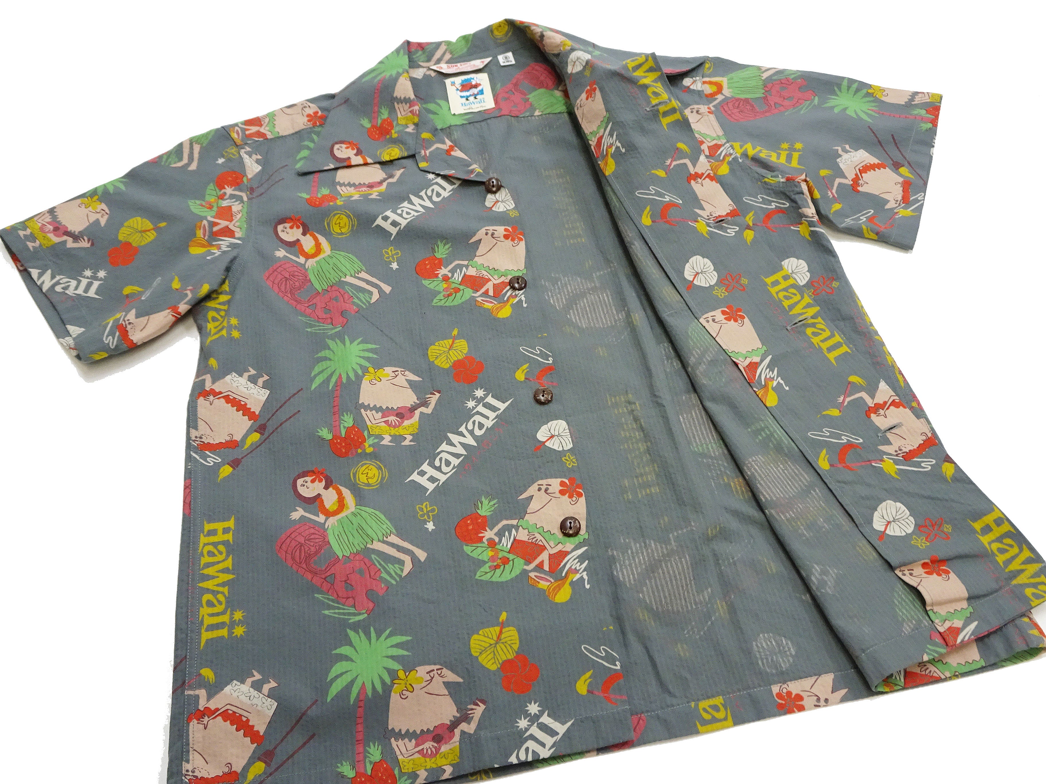 Sun Surf Men's Cotton Hawaiian Shirt - Uncle Torys Graphic Design - Short-Sleeve Aloha Shirt "TRIP TO HAWAII" SS39537 119 Faded-Black - Image 10