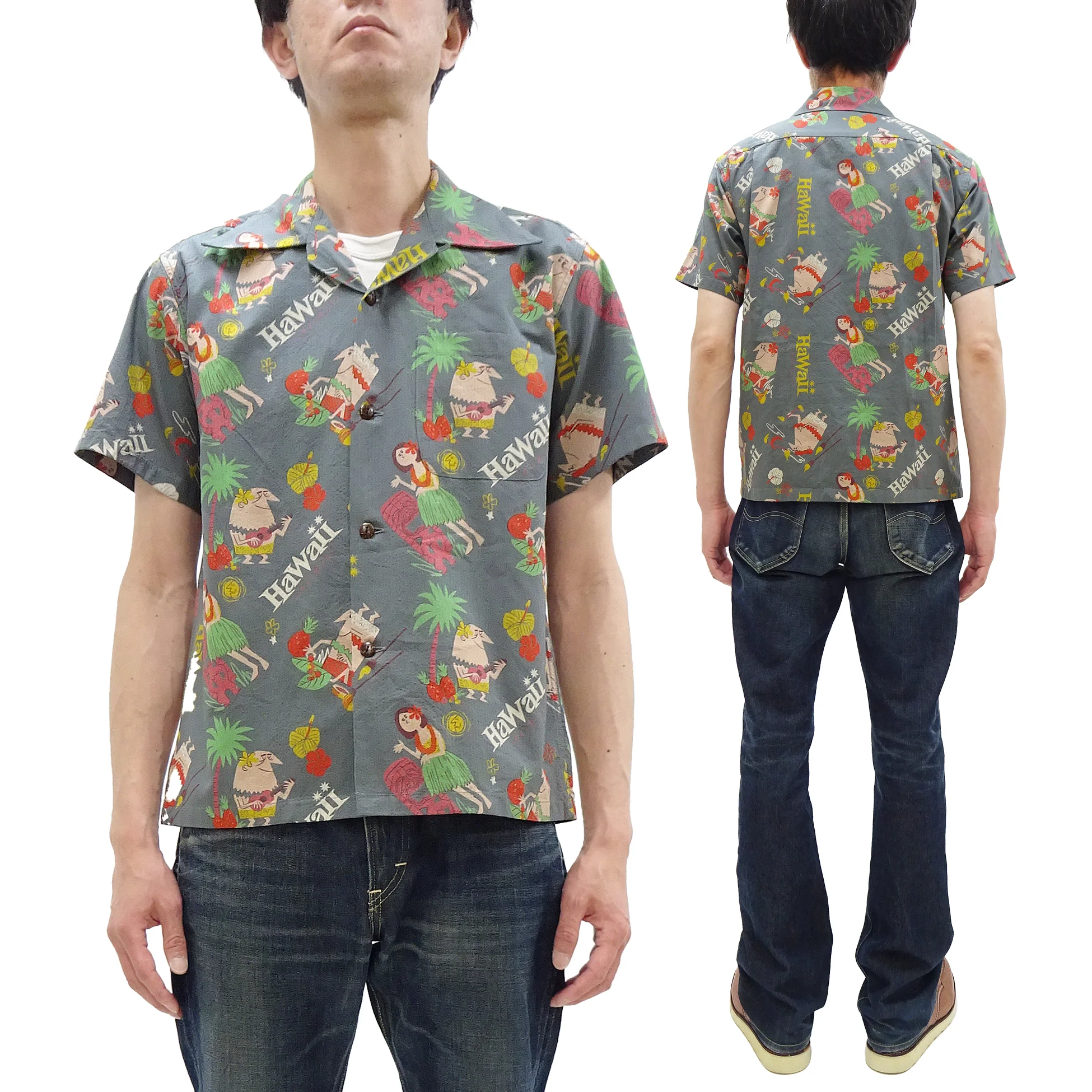Sun Surf Men's Cotton Hawaiian Shirt - Uncle Torys Graphic Design - Short-Sleeve Aloha Shirt "TRIP TO HAWAII" SS39537 119 Faded-Black - Image 5
