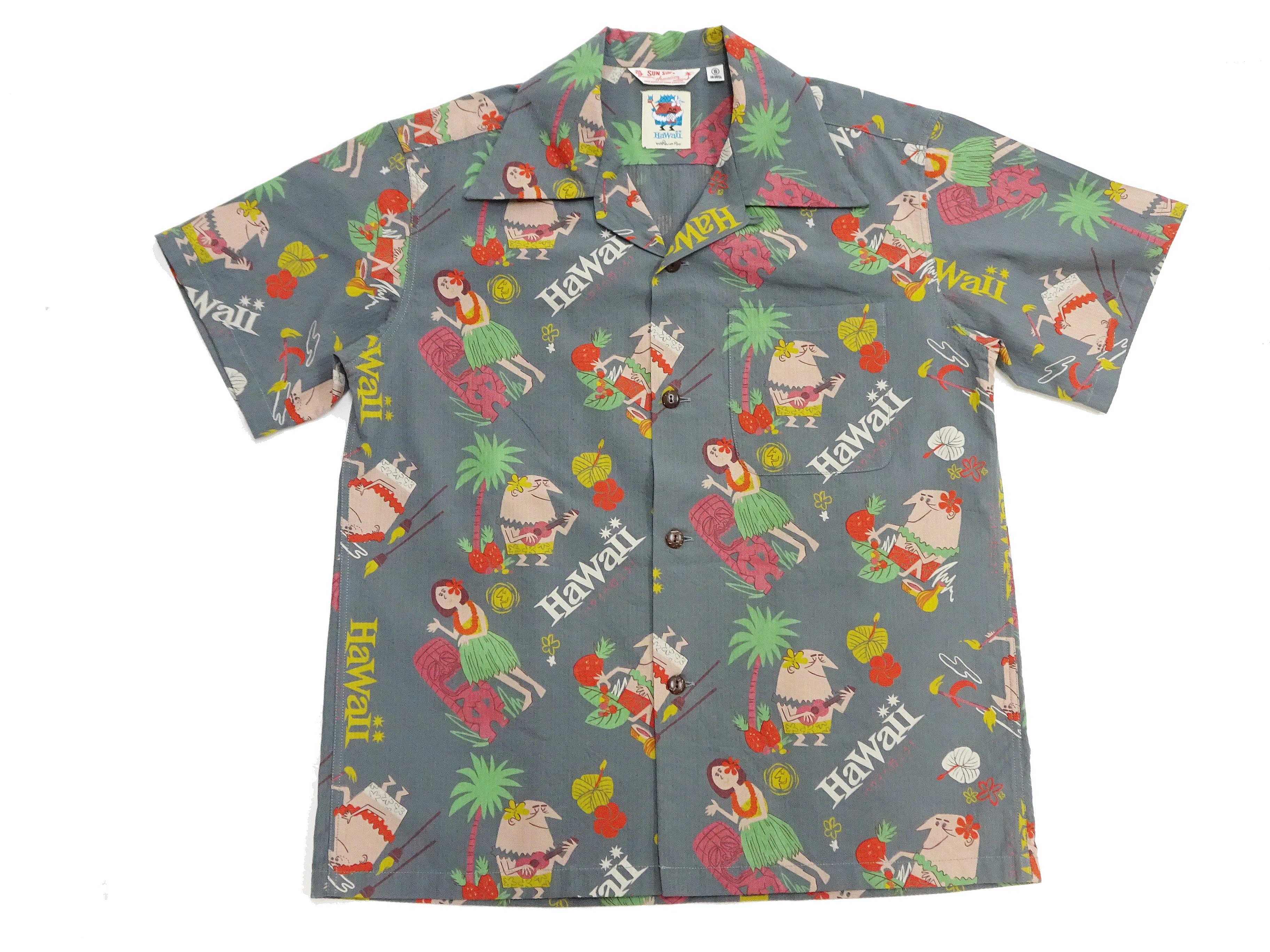 Sun Surf Men's Cotton Hawaiian Shirt - Uncle Torys Graphic Design - Short-Sleeve Aloha Shirt "TRIP TO HAWAII" SS39537 119 Faded-Black - Image 6