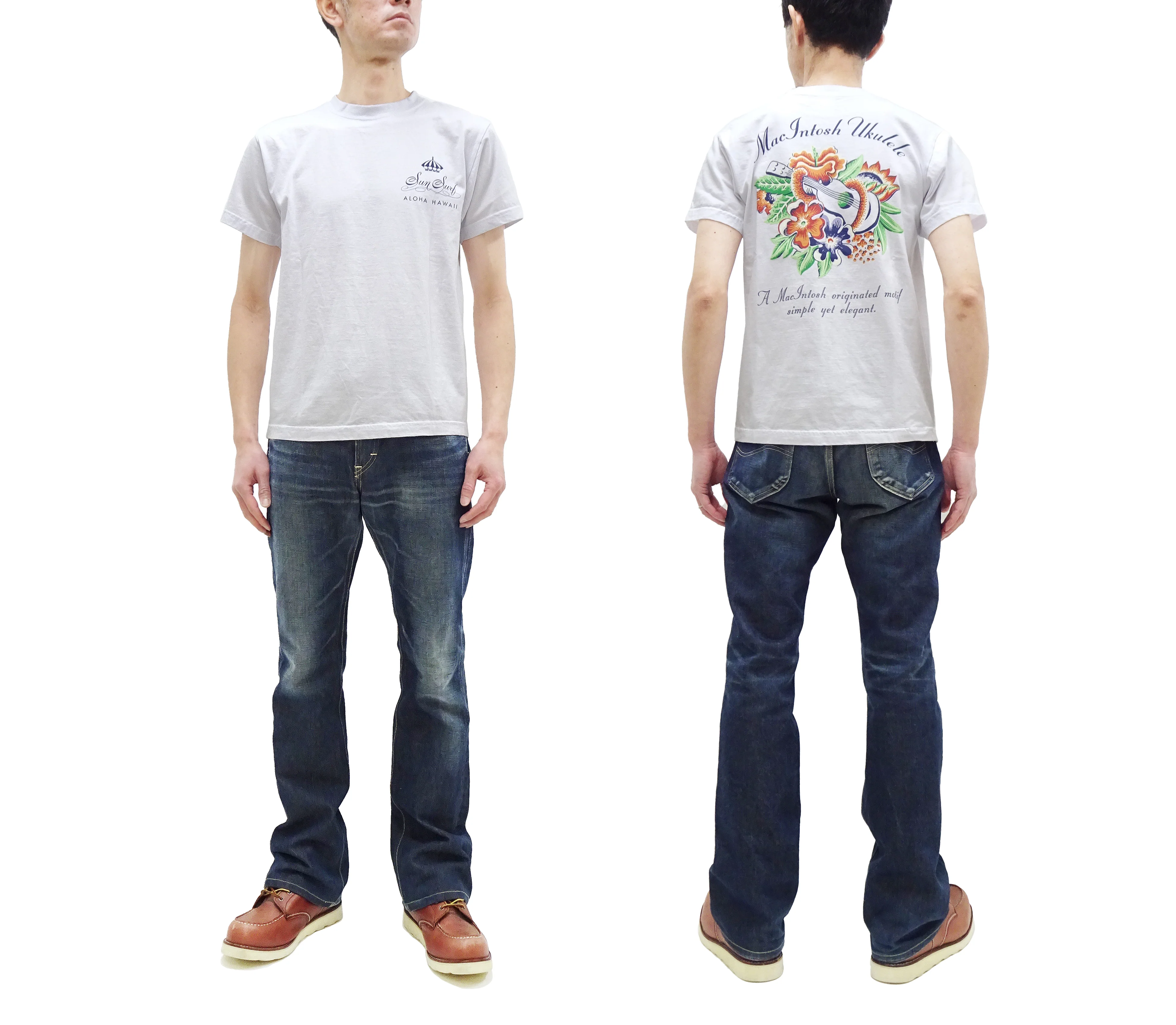 Sun Surf T-shirt Men's McIntosh Ukulele design Graphic Short Sleeve Hawaiian Tee SS79350 101 White - Image 3