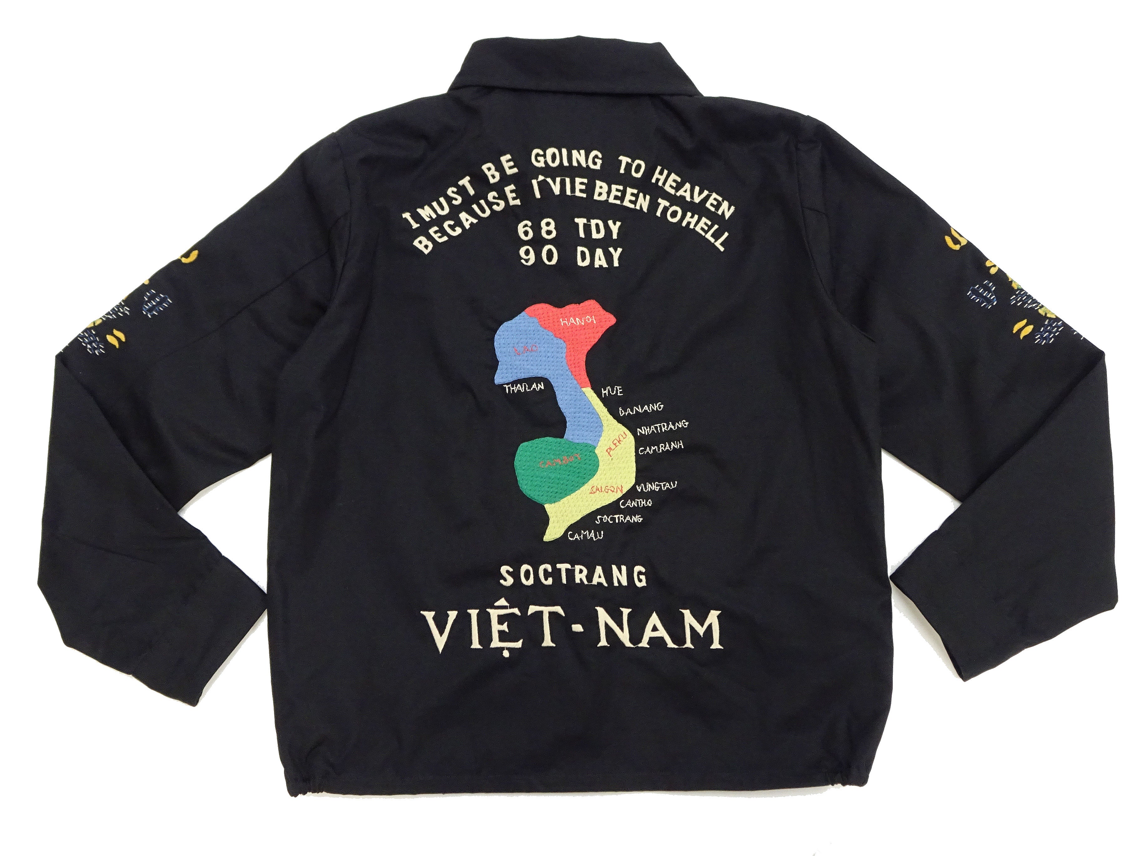 Tailor Toyo Jacket Men's US Military Embroidered Vietnam War Souvenir Tour Jacket TT15546 119 Black - Image 7