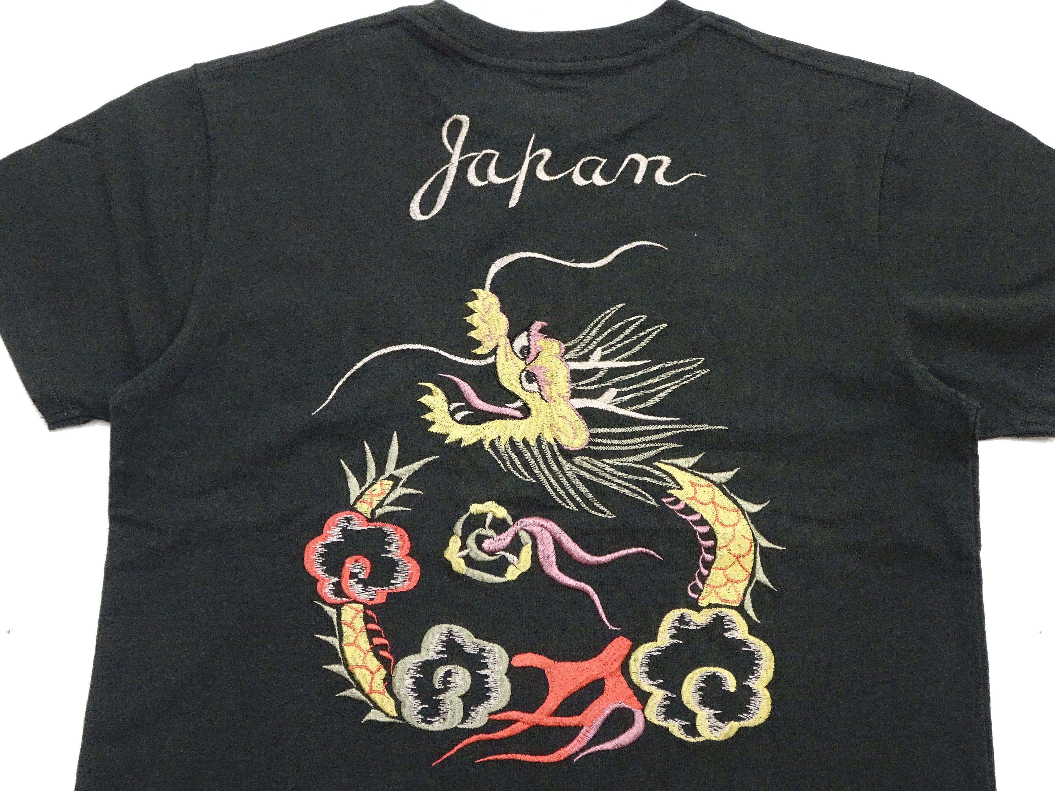 Tailor Toyo Men's Dragon-Embroidered Short Sleeve T-Shirt, Sukajan-Inspired Cotton Tee (Toyo Enterprises TT79744 118 Antique Black) - Image 7