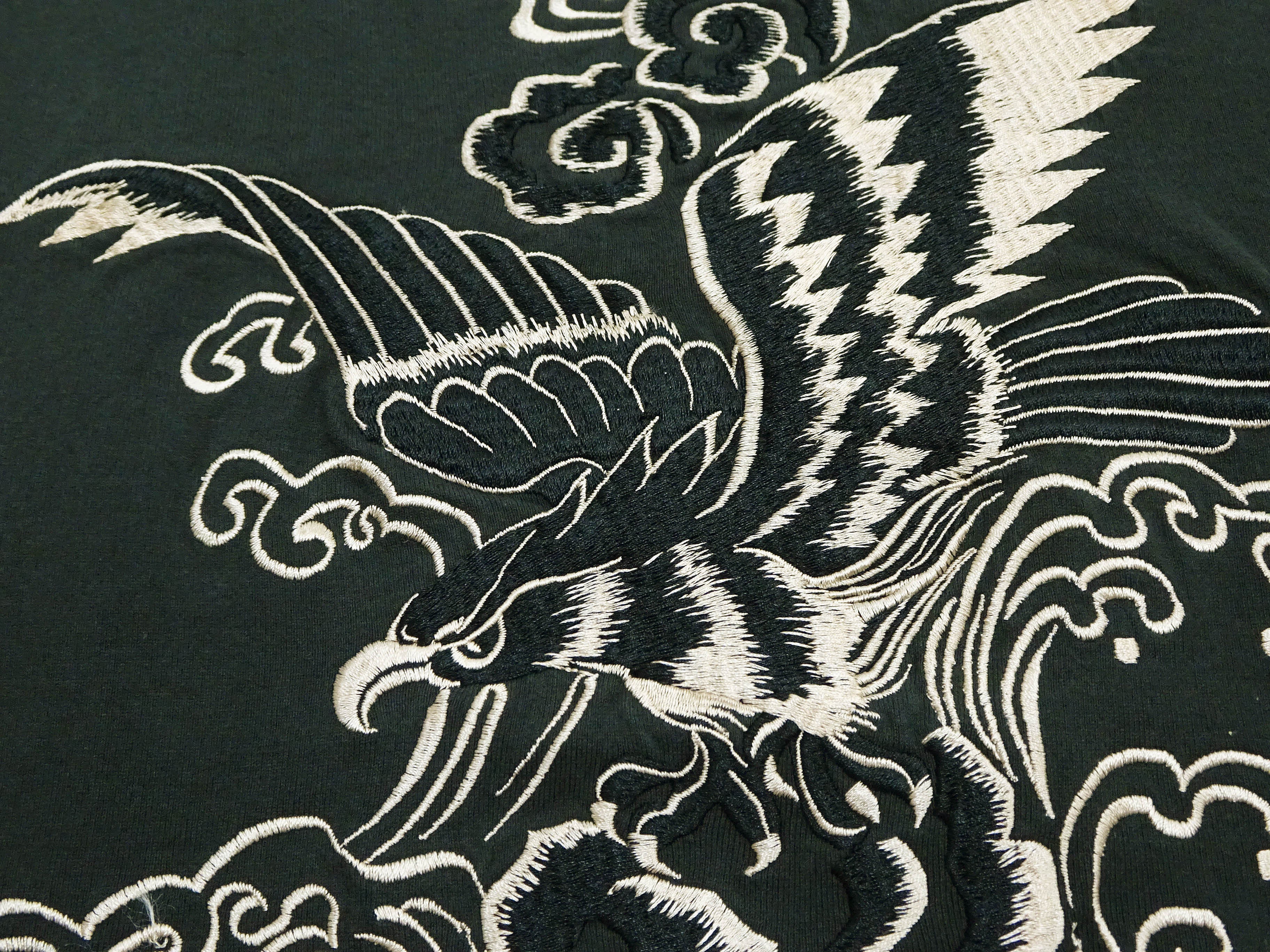 Tailor Toyo Men's Eagle-Embroidered Short Sleeve T-Shirt, Sukajan-Inspired Cotton Tee (Toyo Enterprises TT79742 118 Antique Black) - Image 8