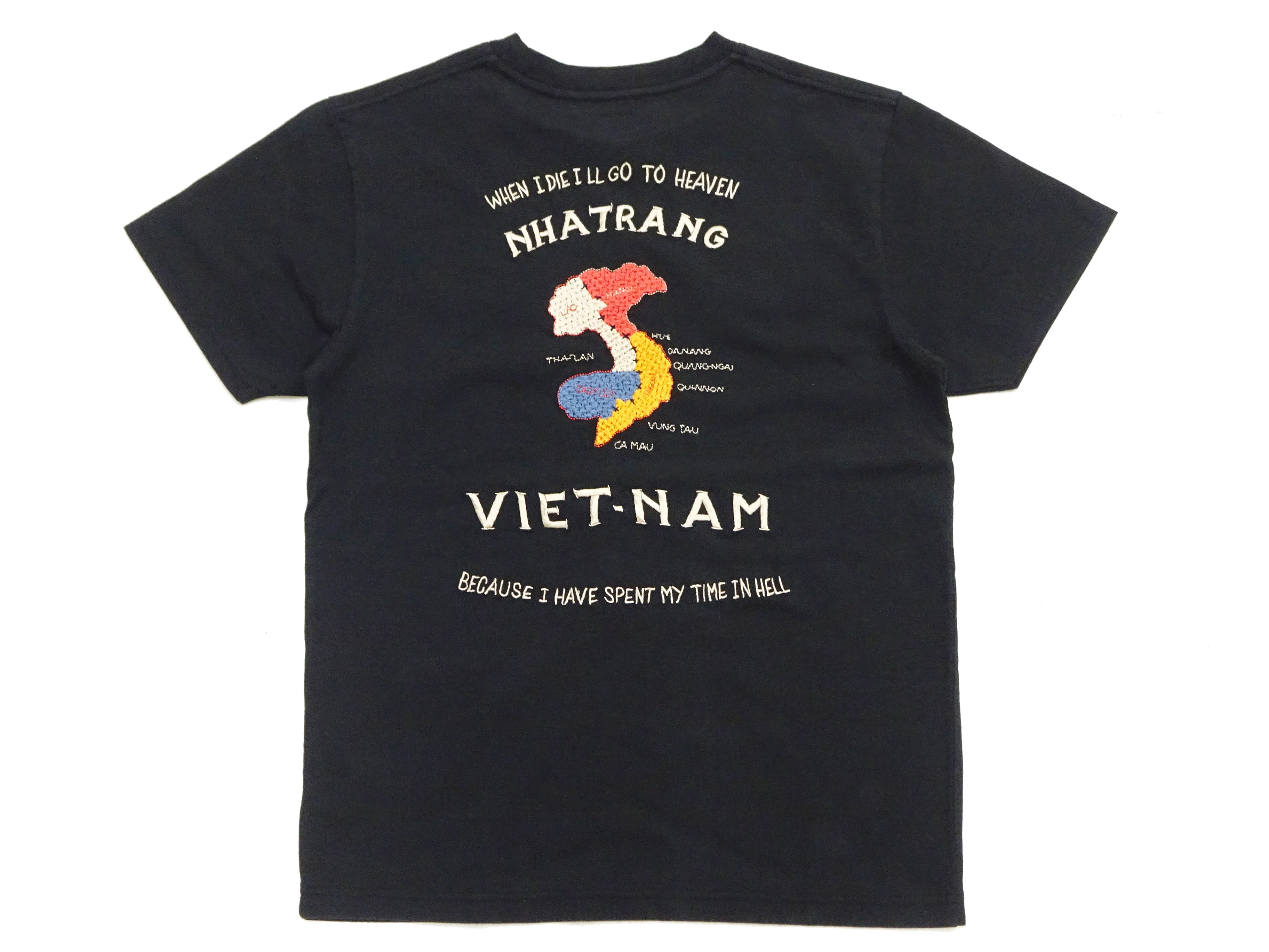 Tailor Toyo Men's Vietnam Jacket-Inspired Embroidered Short Sleeve T-Shirt, Cotton Tee (Toyo Enterprises TT79745 119 Black) - Image 6
