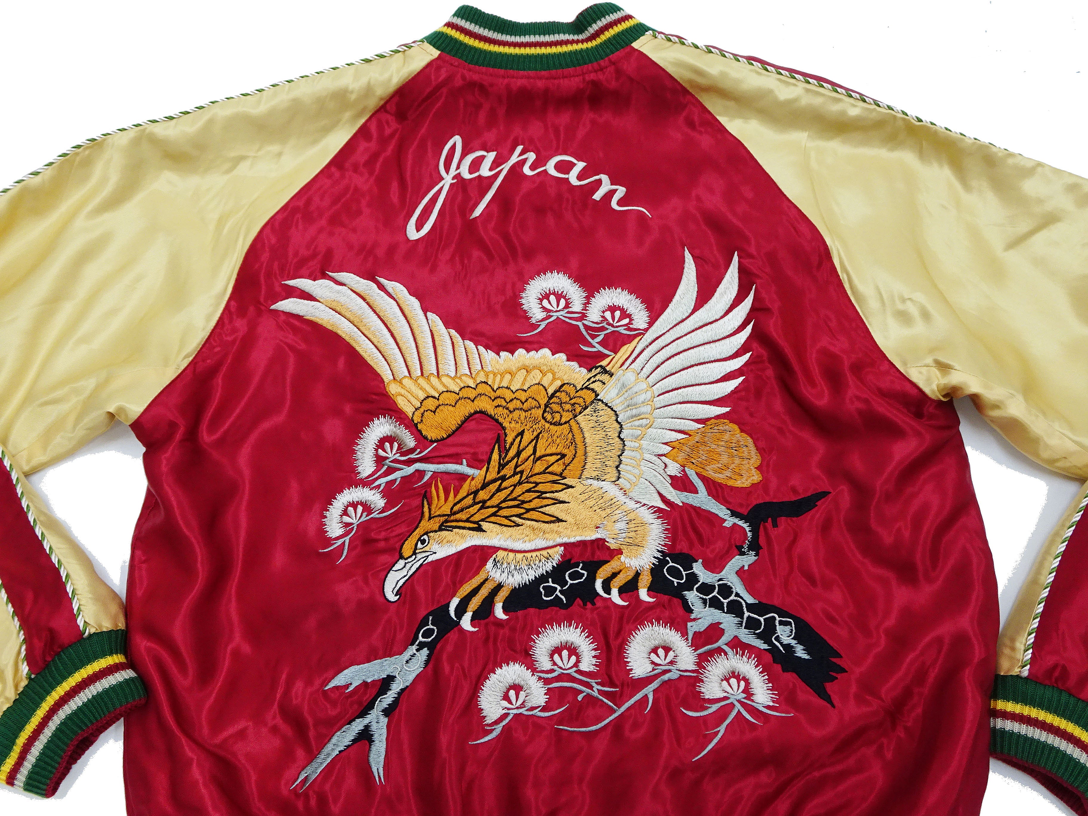 Tailor Toyo Sukajan Jacket TT15790 - Men's Satin Reversible Embroidered Japanese Souvenir Jacket - TT15790-170 Eagle x Blue Tiger Wine x Silver - Image 9