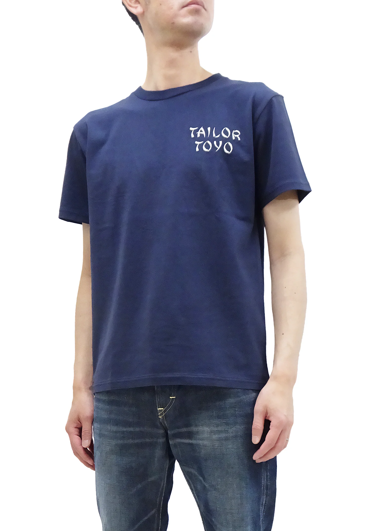 Tailor Toyo T-shirt Men's Sukajan Style Embroidered Short Sleeve Tee TT79213 128 Navy-Blue - Image 4