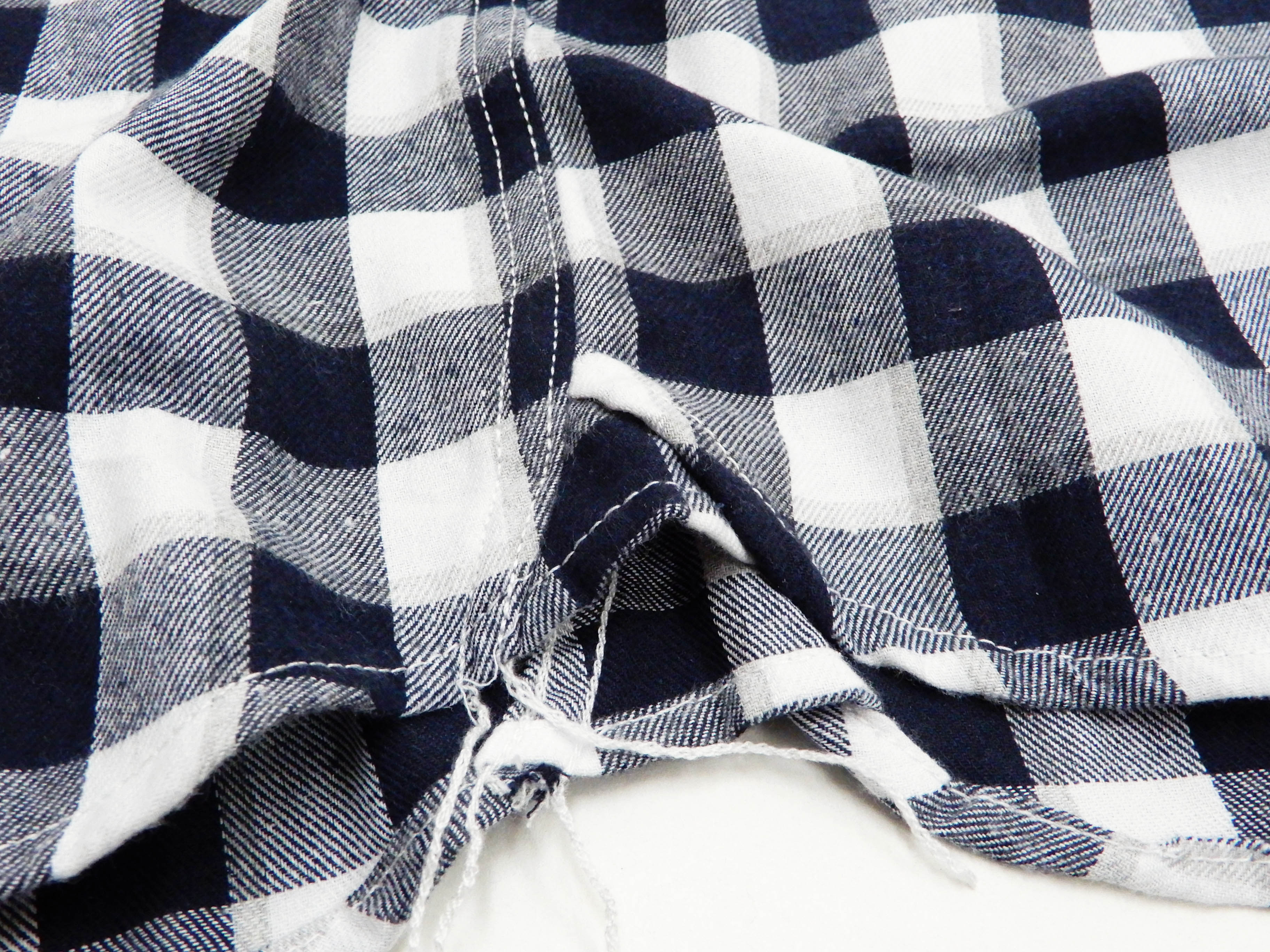 Tedman Custom Embroidered Plaid Flannel Shirt Men's Long Sleeve Shirt TNS-700 Off/Navy - Image 12