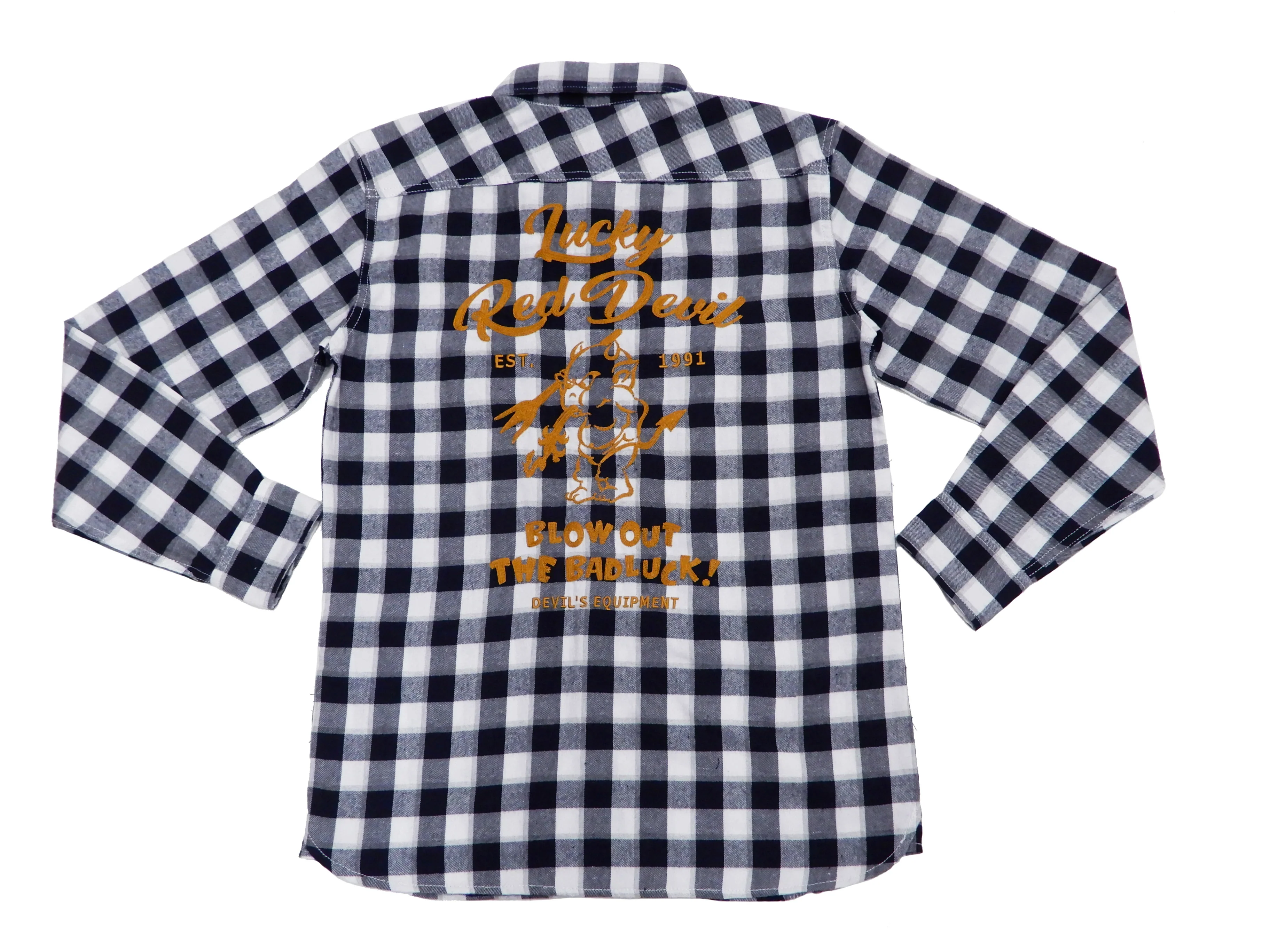 Tedman Custom Embroidered Plaid Flannel Shirt Men's Long Sleeve Shirt TNS-700 Off/Navy - Image 5