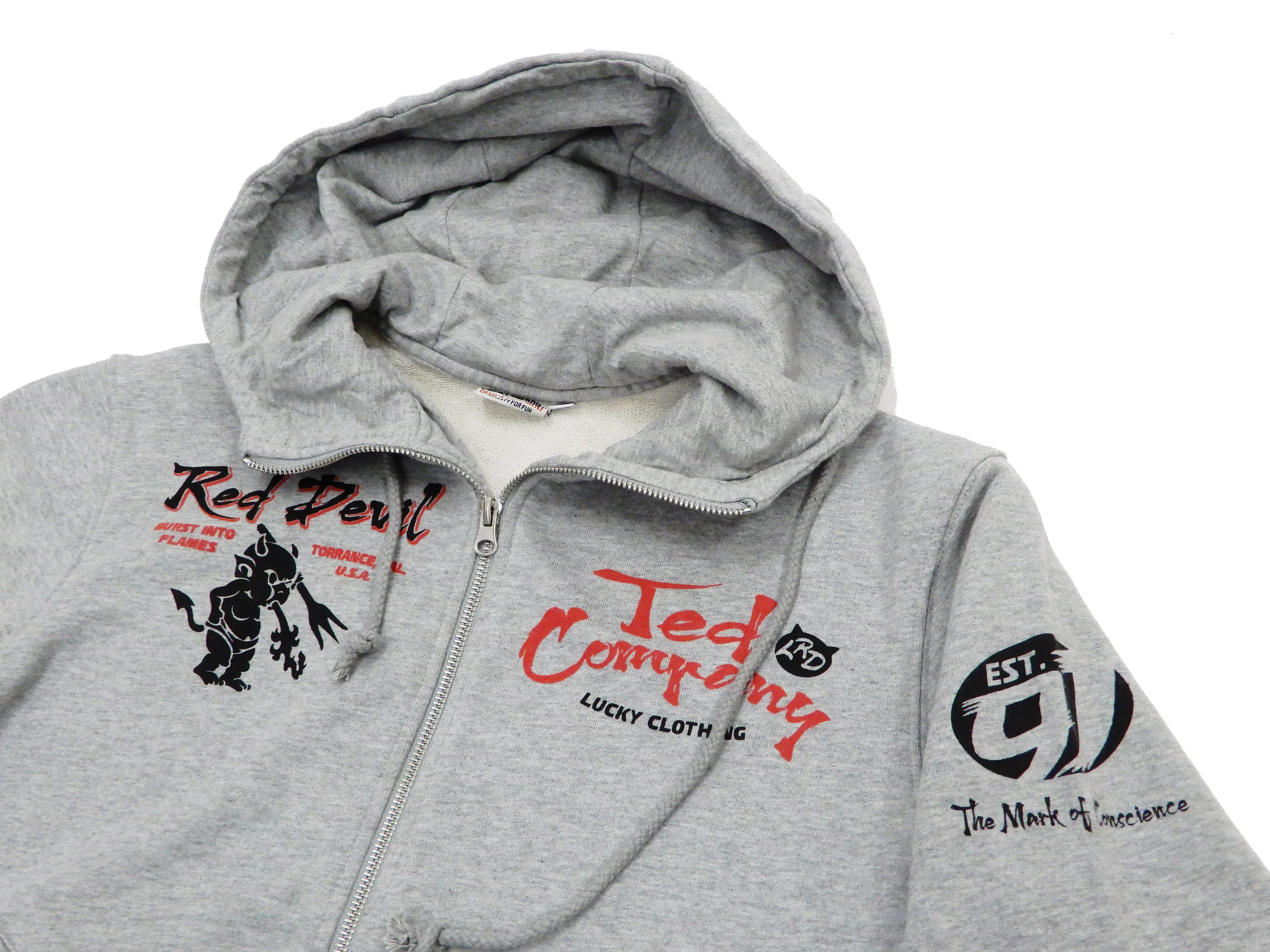 Tedman Full Zip Hoodie Men's Graphic Printed Zip-Up Hooded Sweatshirt TDSP-156 Ash-Gray - Image 8