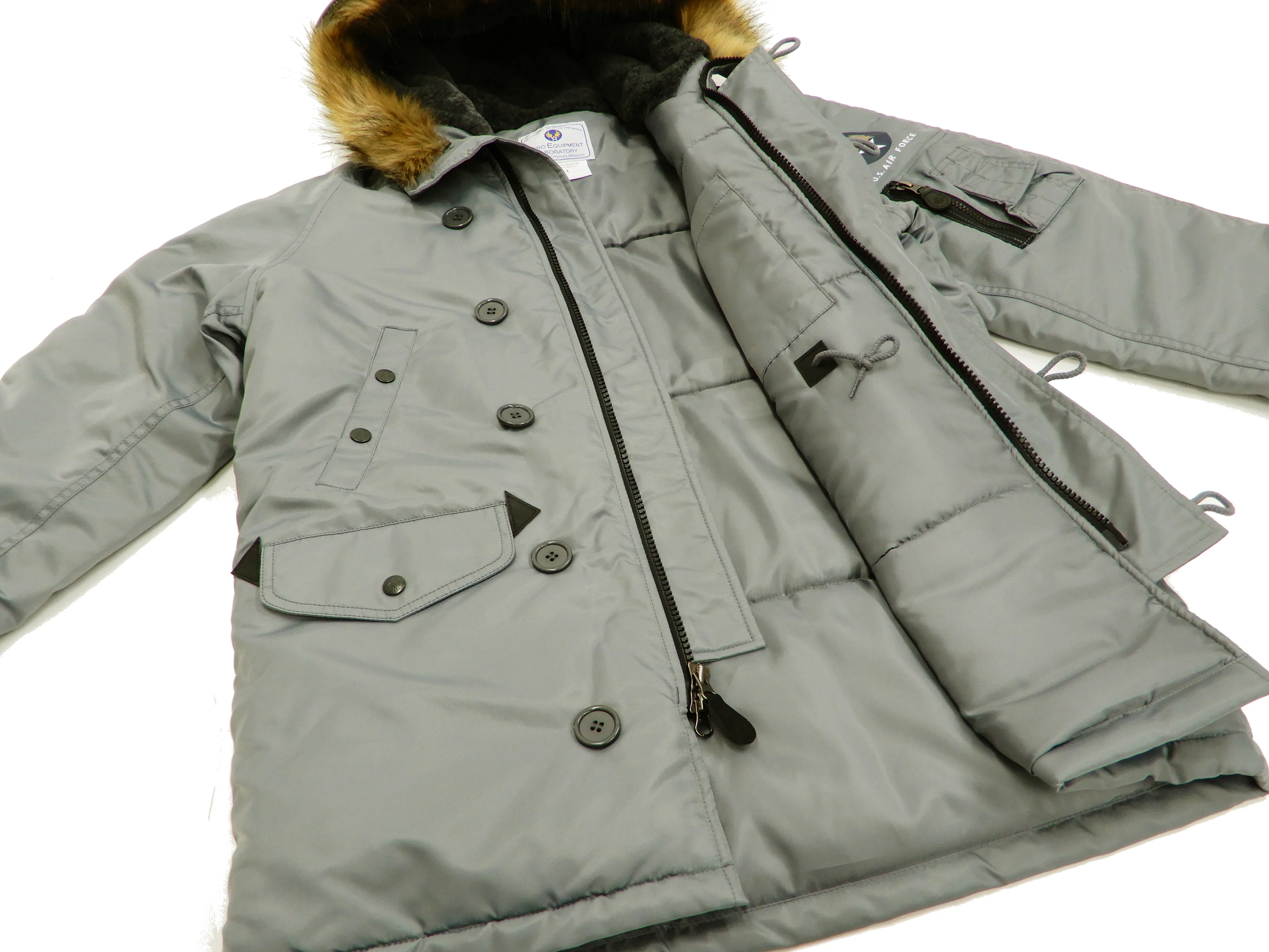 Tedman N-3B Parka Men's Winter Padded Coat Jacket with Patch TN3B-070 TN3-B-070 Gray - Image 12