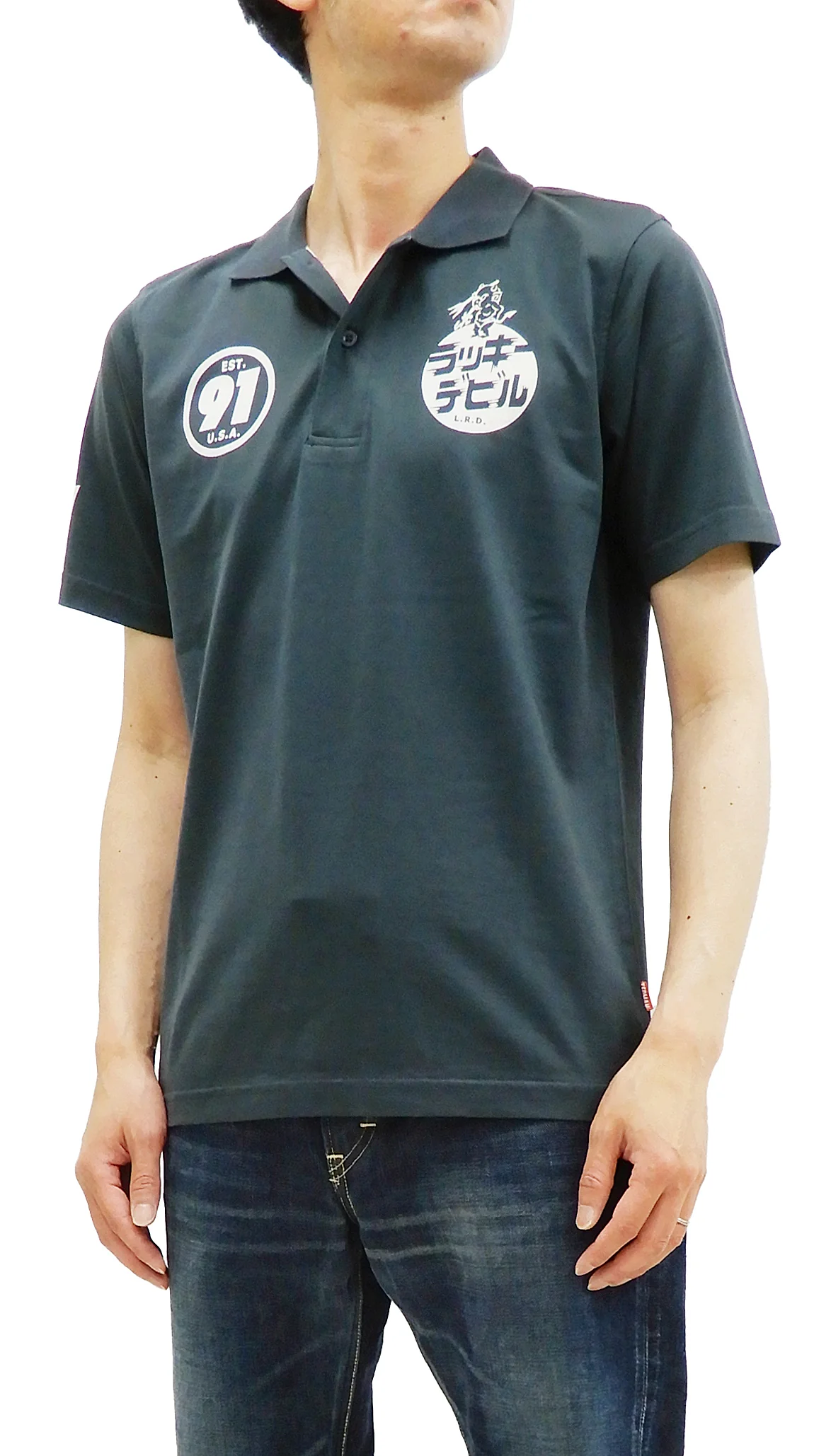 Tedman Polo Shirt Men's Short Sleeve Cotton Jersey Graphic Polo Shirt TMSP-700 Faded-Dark-Blue - Image 4