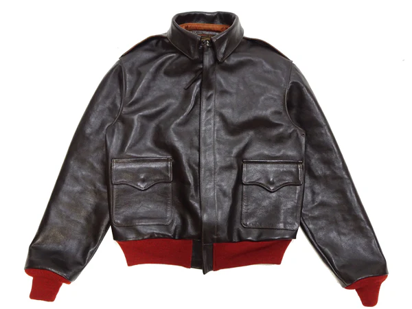 TOYS McCOY A-2 Flight Jacket with Red Rib Men's Casual A2 Leather Bomber Jacket TMJ2422 Dark-Seal-Brown - Image 7