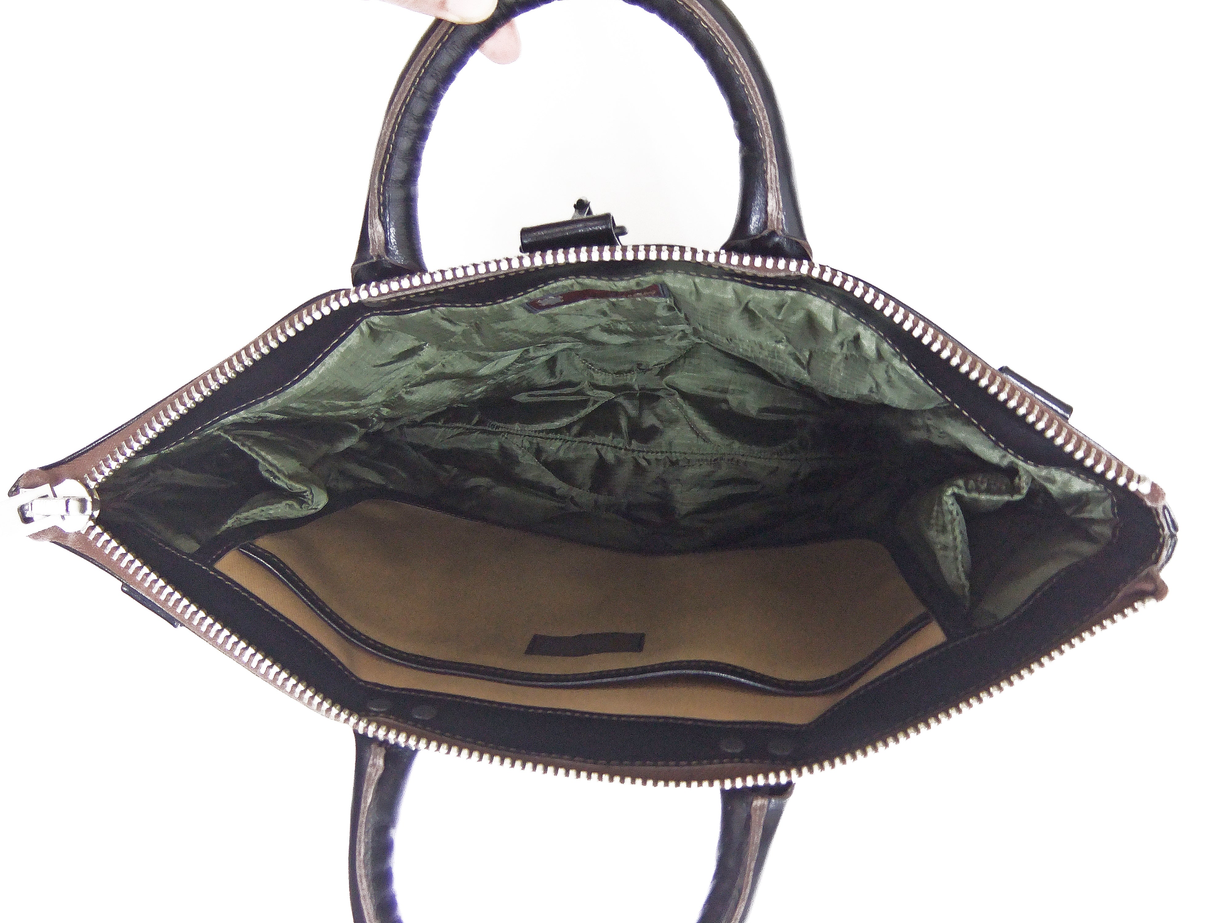 TOYS McCOY Men's Leather Shoulder Bag - U.S. Air Force Helmet Bag Style - TMA2418, 030 Black Horsehide x Nickel Zipper - Image 11