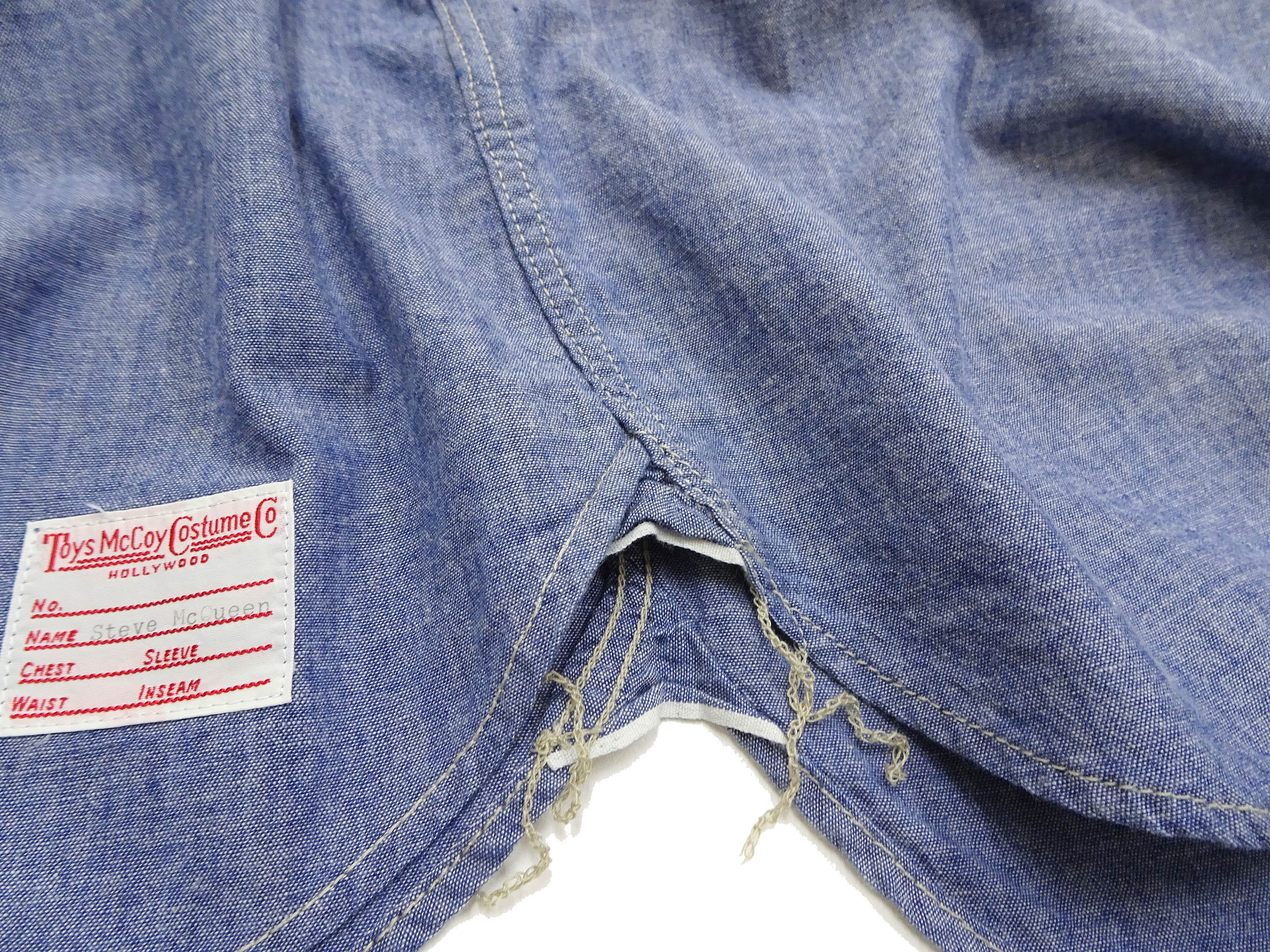 TOYS McCOY Chambray Shirt - Steve McQueen Edition, Men's Long Sleeve U.S. Navy Utility Work Shirt TMS2407 Blue - Image 13