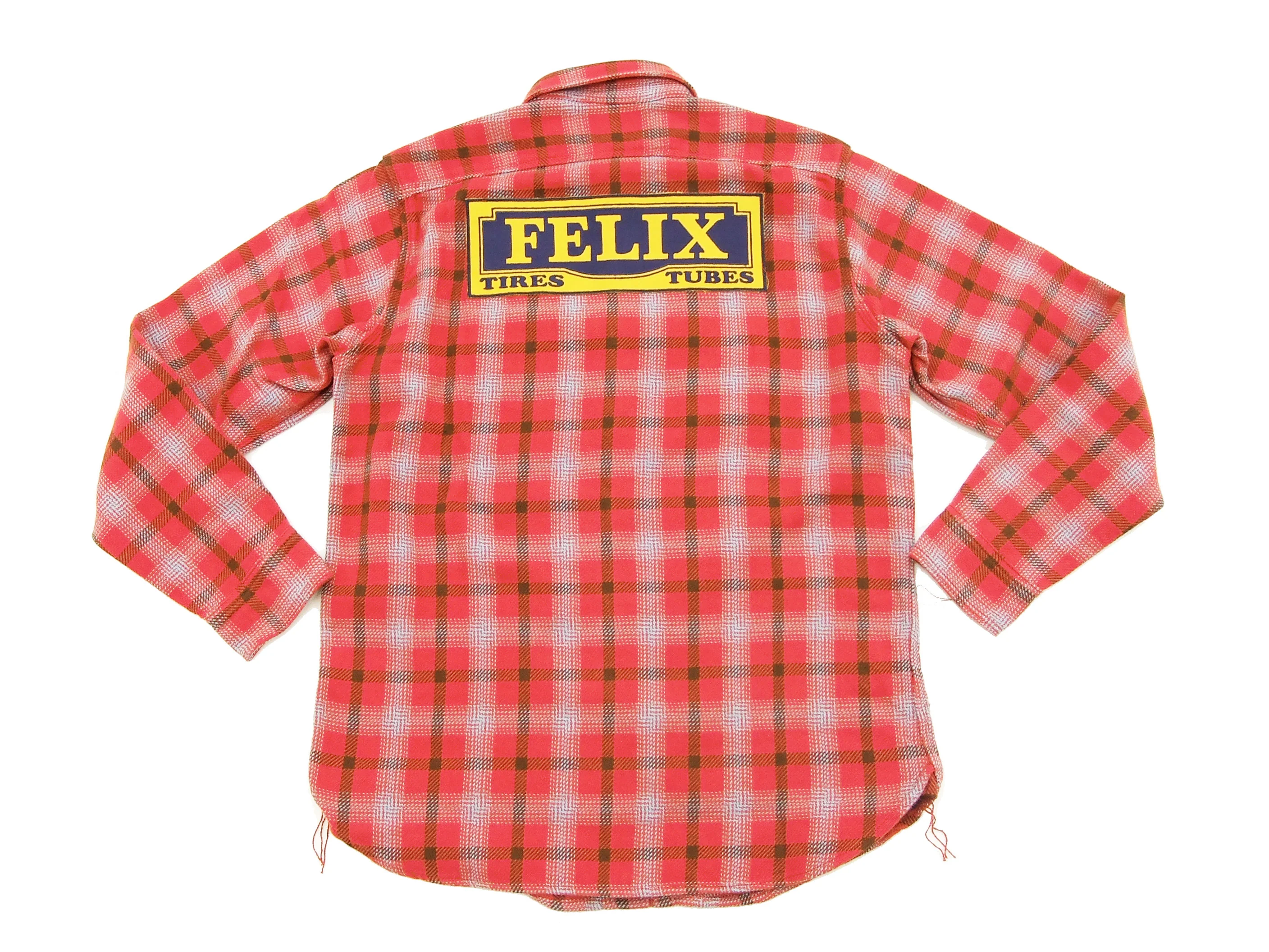 TOYS McCOY Checked Work Shirt TMC1612 Felix the Cat Men's Long Sleeve Button Up Shirt Red - Image 10