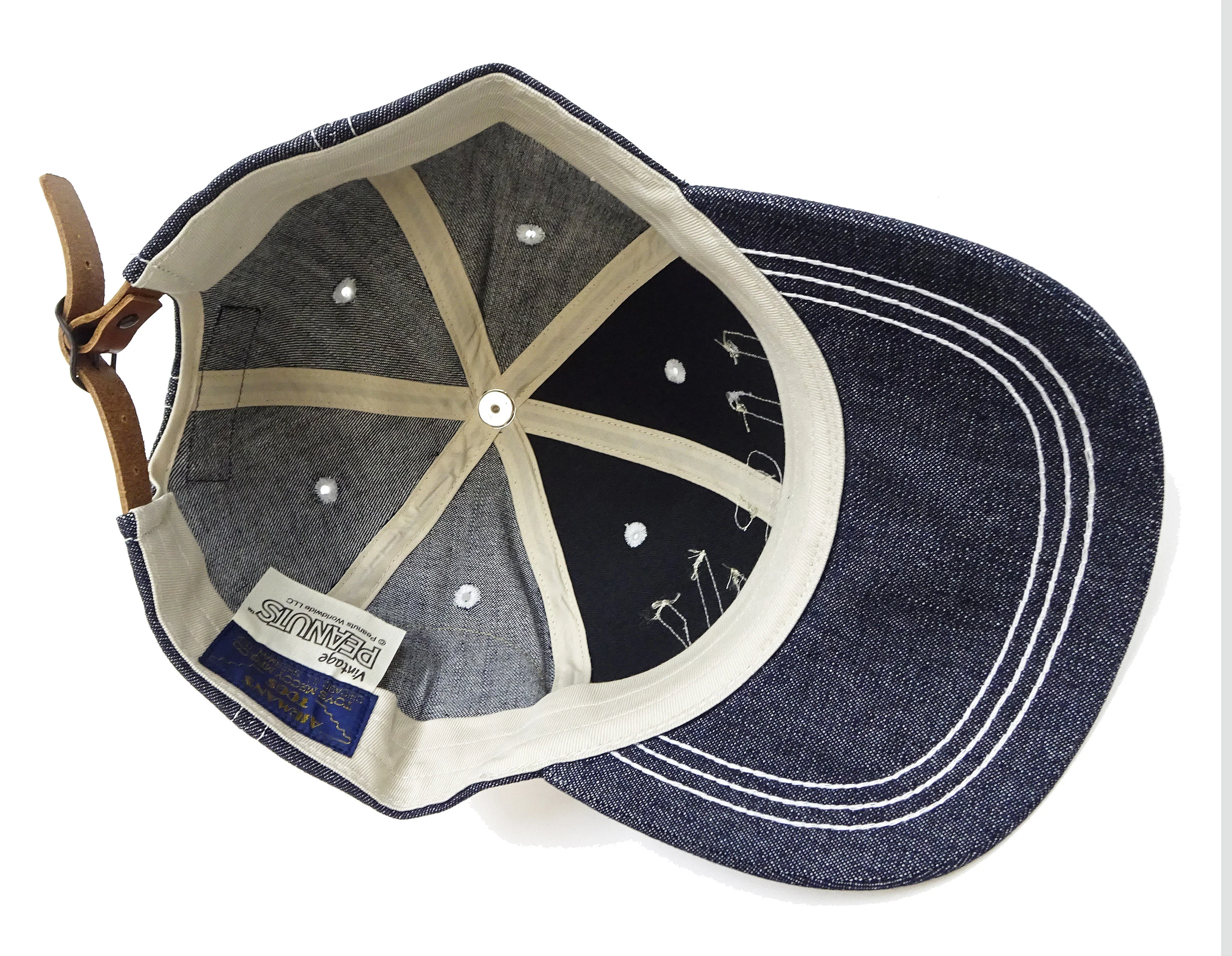 TOYS McCOY Denim Cap Men's Snoopy x USN Denim Baseball Hat TMA2410 Deep Blue Indigo - Image 6