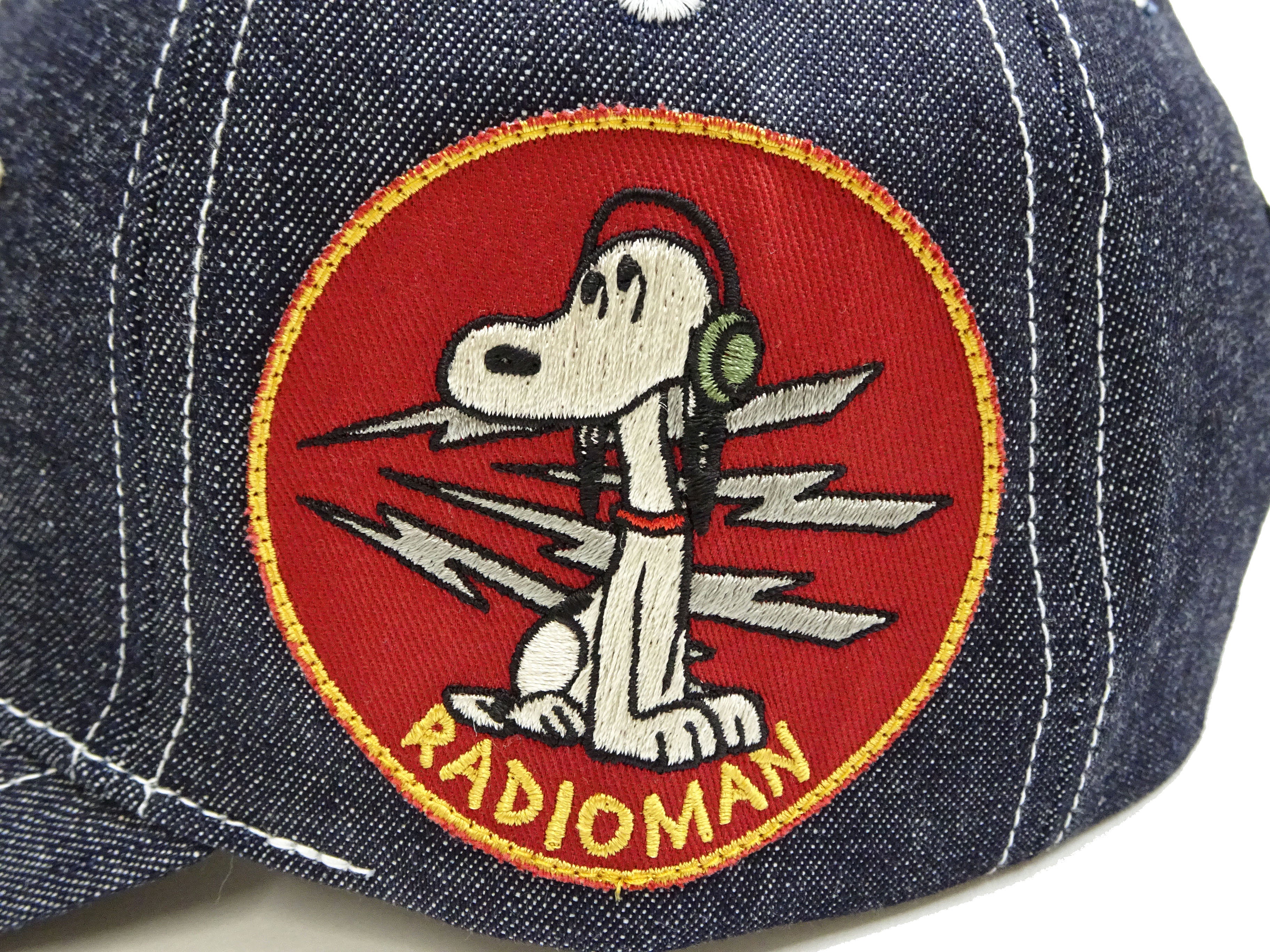 TOYS McCOY Denim Cap Men's Snoopy x USN Denim Baseball Hat TMA2410 Deep Blue Indigo - Image 8