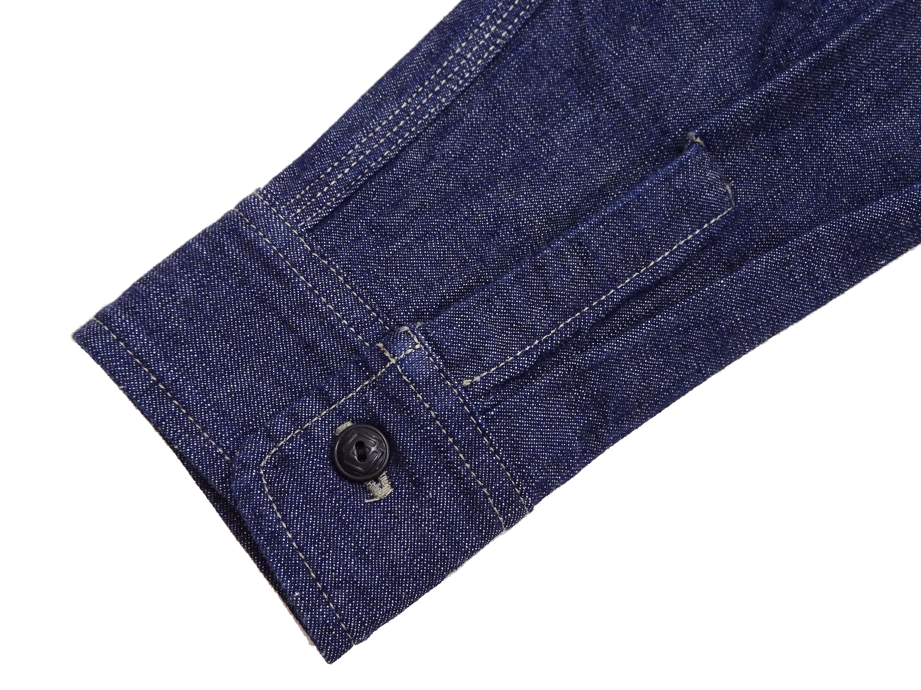 TOYS McCOY Denim Shirt Men's Casual Long Sleeve Plain 10.5 oz Indigo Denim Work Shirt TMS2406 - Image 16