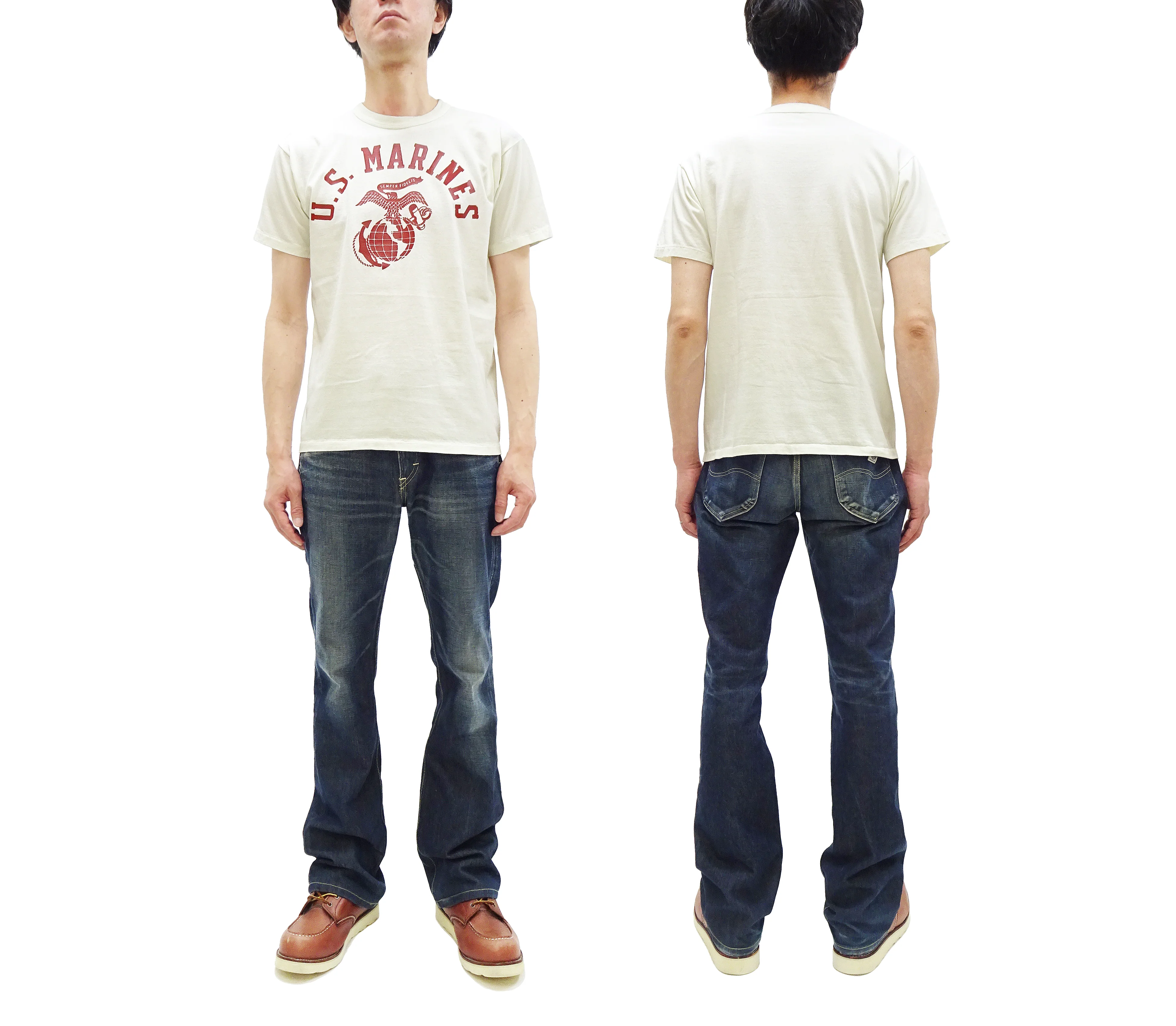 TOYS McCOY Graphic Loopwheel T-shirt - Men's Short Sleeve Taxi Driver U.S. Marines Printed Tee TMC2515 011 Faded-Off-White - Image 3