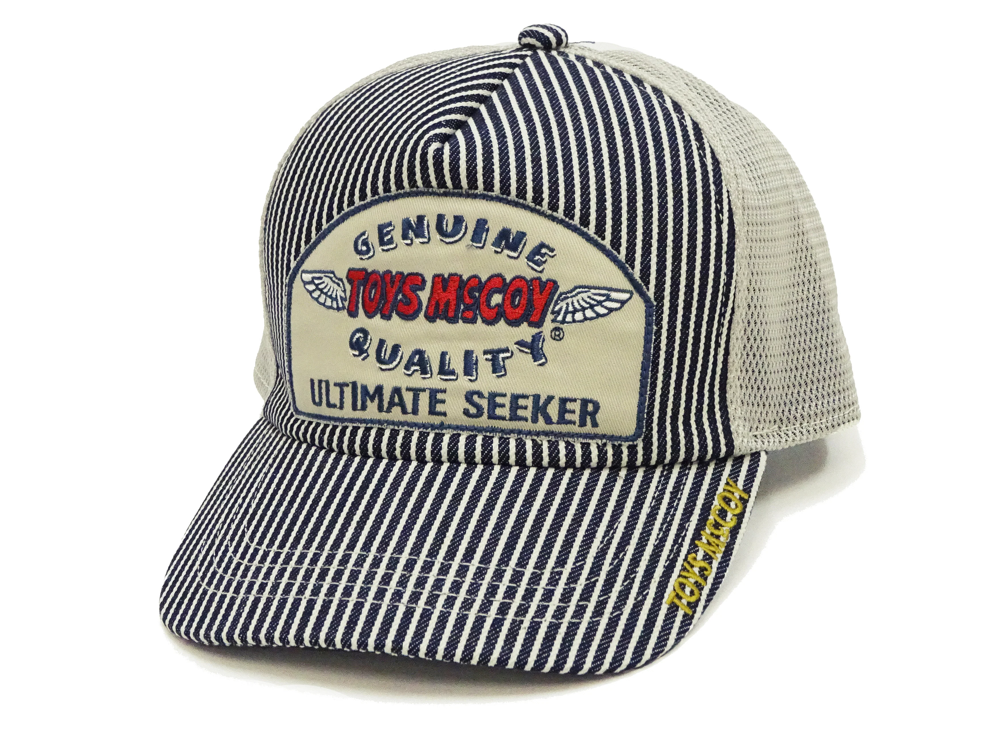 TOYS McCOY Hickory Striped Trucker Hat Men's Casual Embroidered Patch Baseball Cap with Mesh Side Panels TMA2413 - Image 8