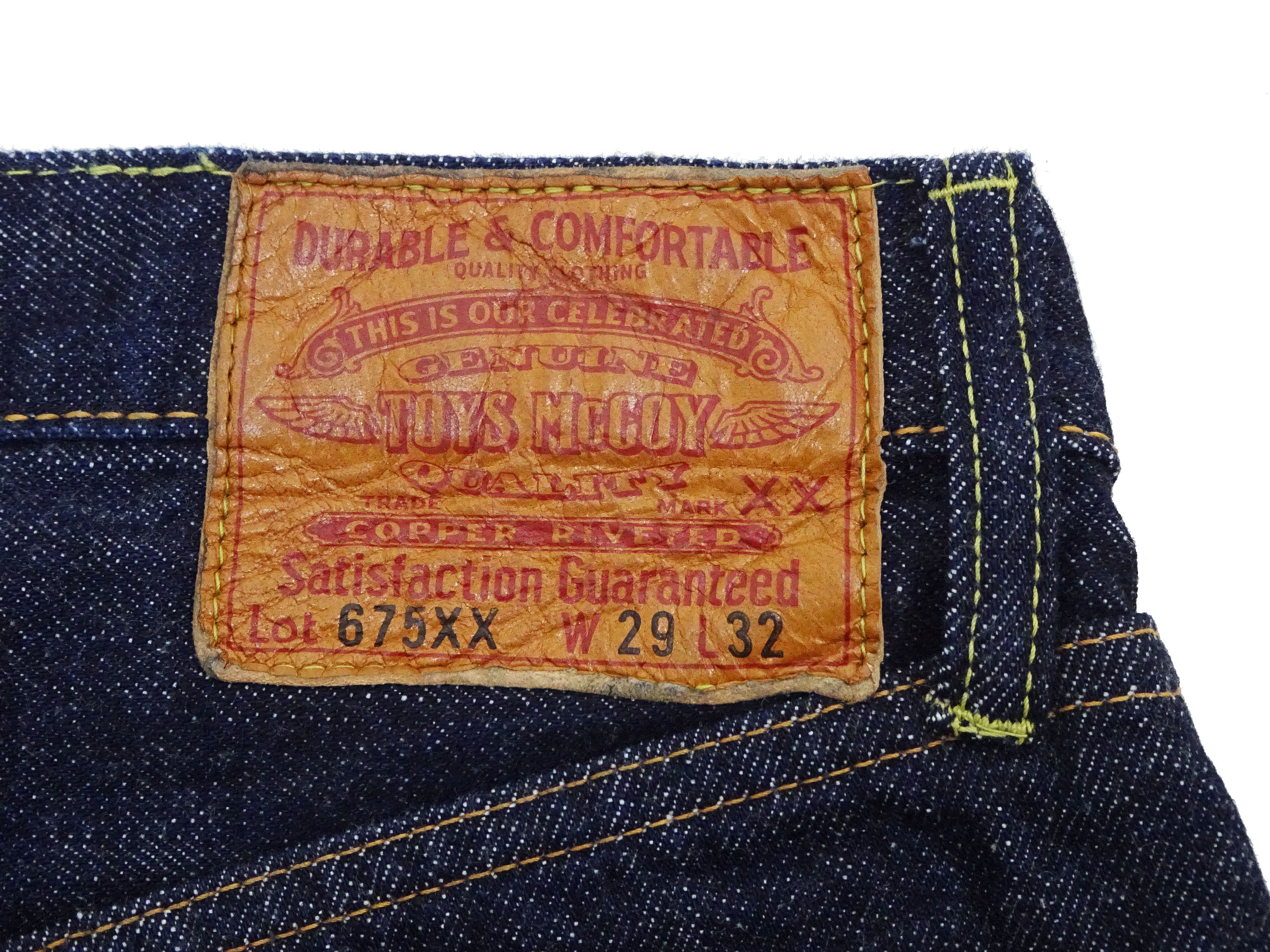 TOYS McCOY Jeans TMP2304 Men's Classic Relaxed Straight Fit One-Washed 13.5 oz. Deep Indigo Denim Pants Lot 675XX - Image 12
