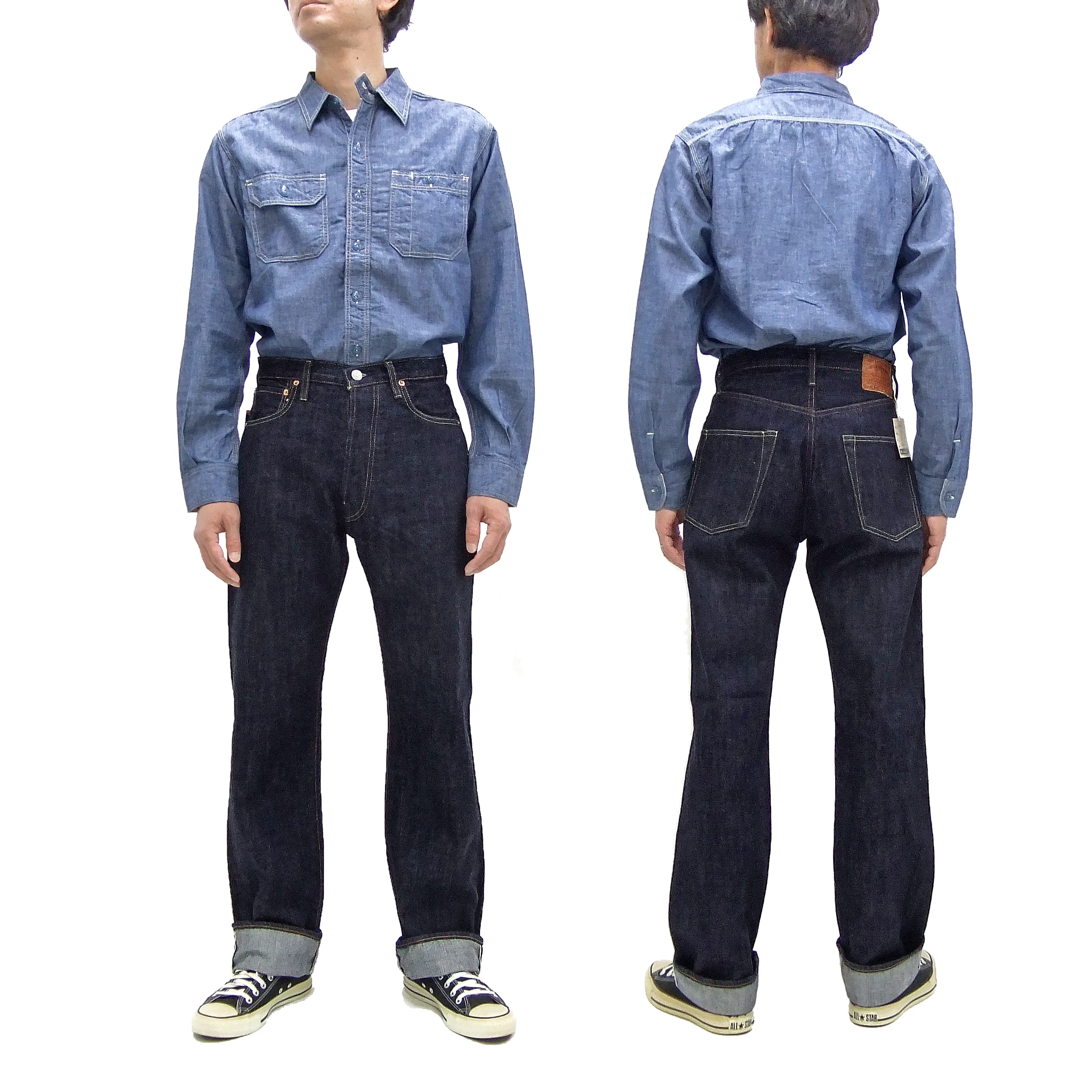 TOYS McCOY Jeans TMP2304 Men's Classic Relaxed Straight Fit One-Washed 13.5 oz. Deep Indigo Denim Pants Lot 675XX - Image 3