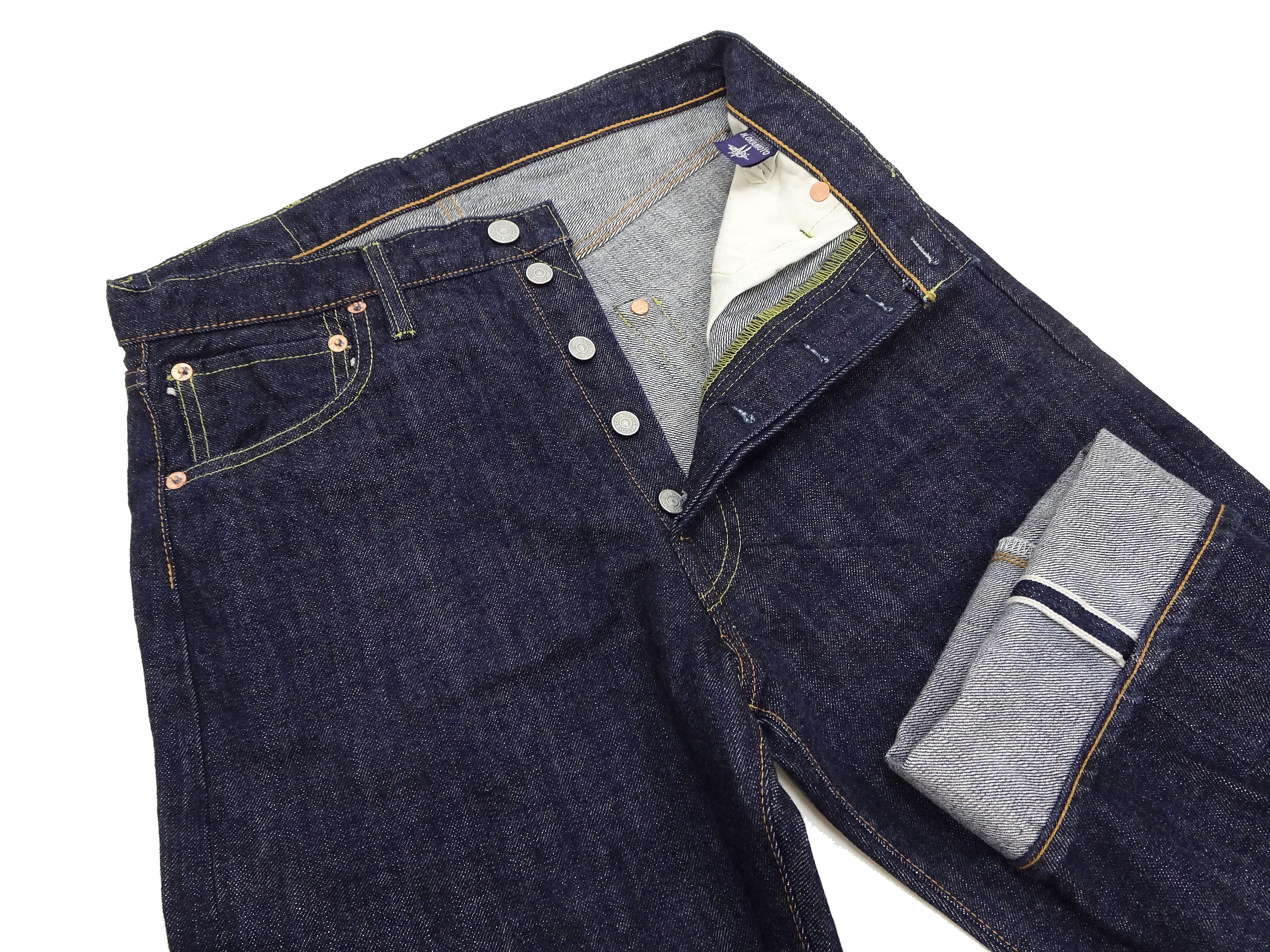 TOYS McCOY Jeans TMP2304 Men's Classic Relaxed Straight Fit One-Washed 13.5 oz. Deep Indigo Denim Pants Lot 675XX - Image 7
