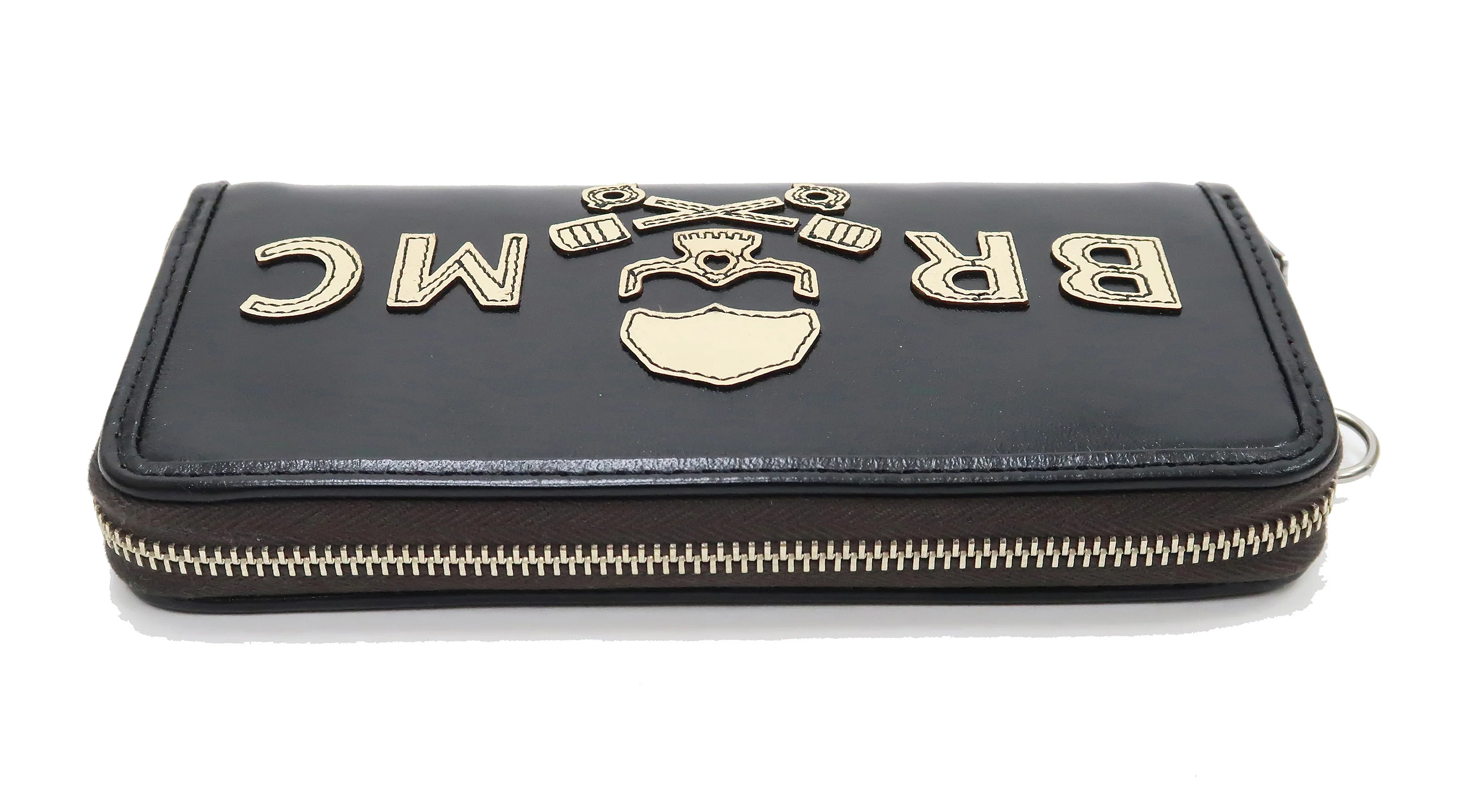 TOYS McCOY Leather Long Wallet Men's Casual The Wild One BRMC Skull Logo TMA2311 031 Black - Image 3