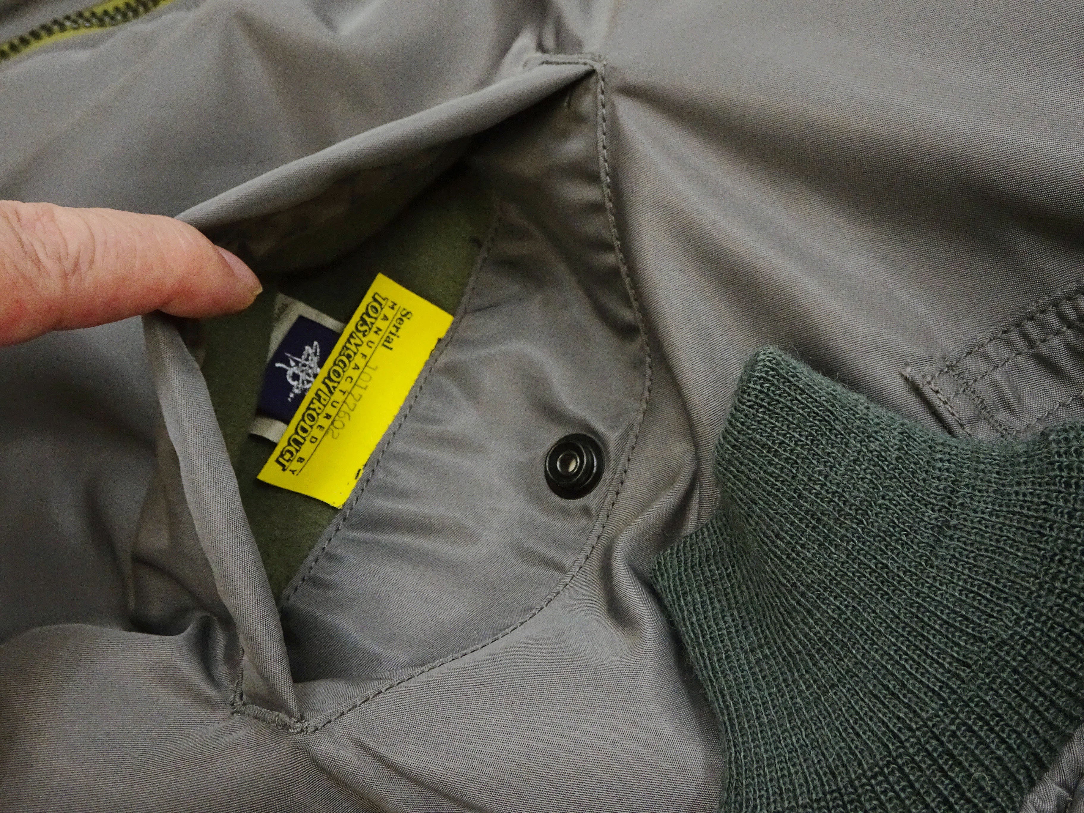 TOYS McCOY MA-1 Flight Jacket Men's Reproduction of Albert Turner MA1 Bomber Jacket TMJ2432 Sage-Gray - Image 12