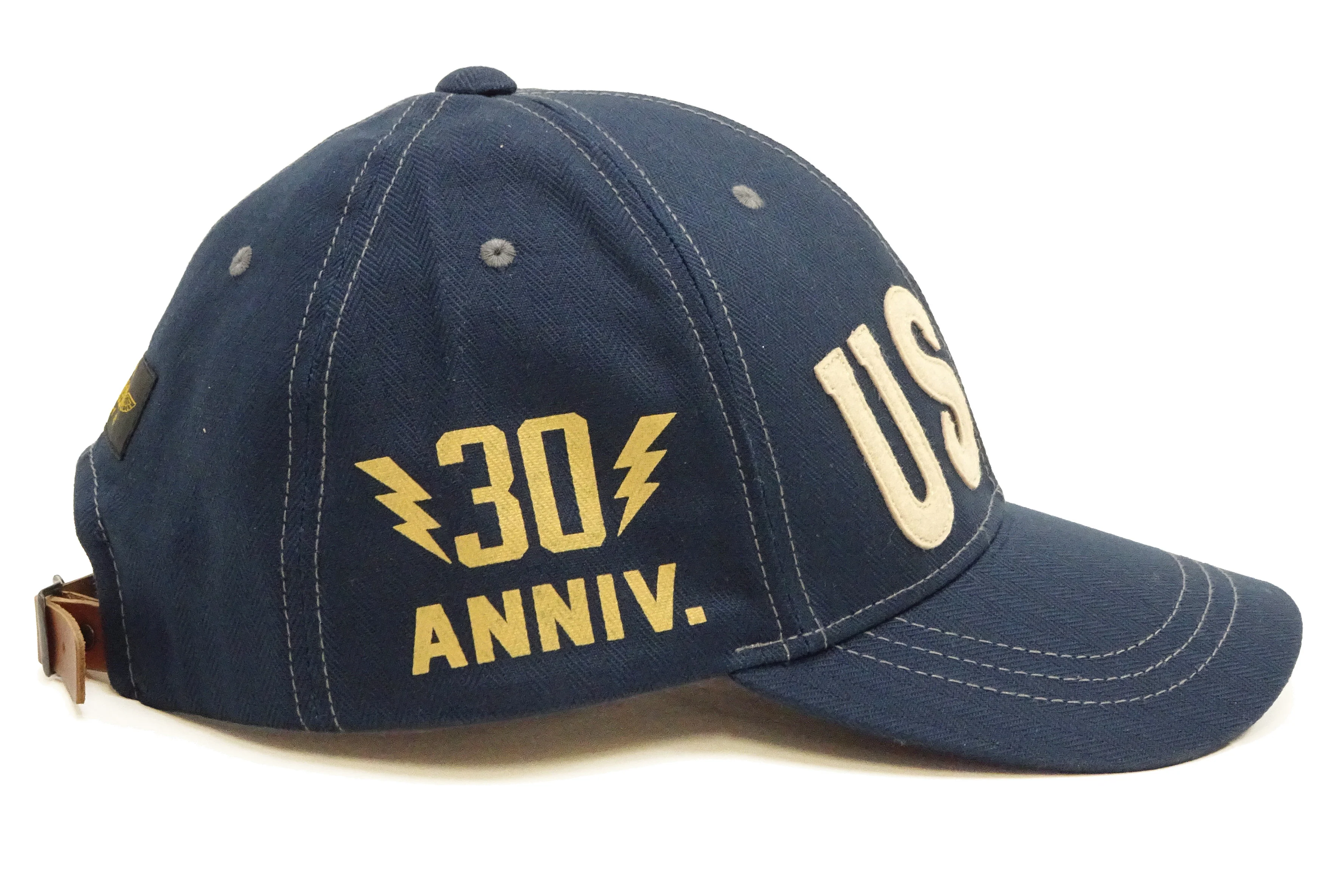 TOYS McCOY Men’s Chenille Patch USAF Graphic Cap, Non-Mesh Herringbone Twill Baseball Cap with Leather Strapback, Made in Japan (TMA2603 120 Blue) - Image 6