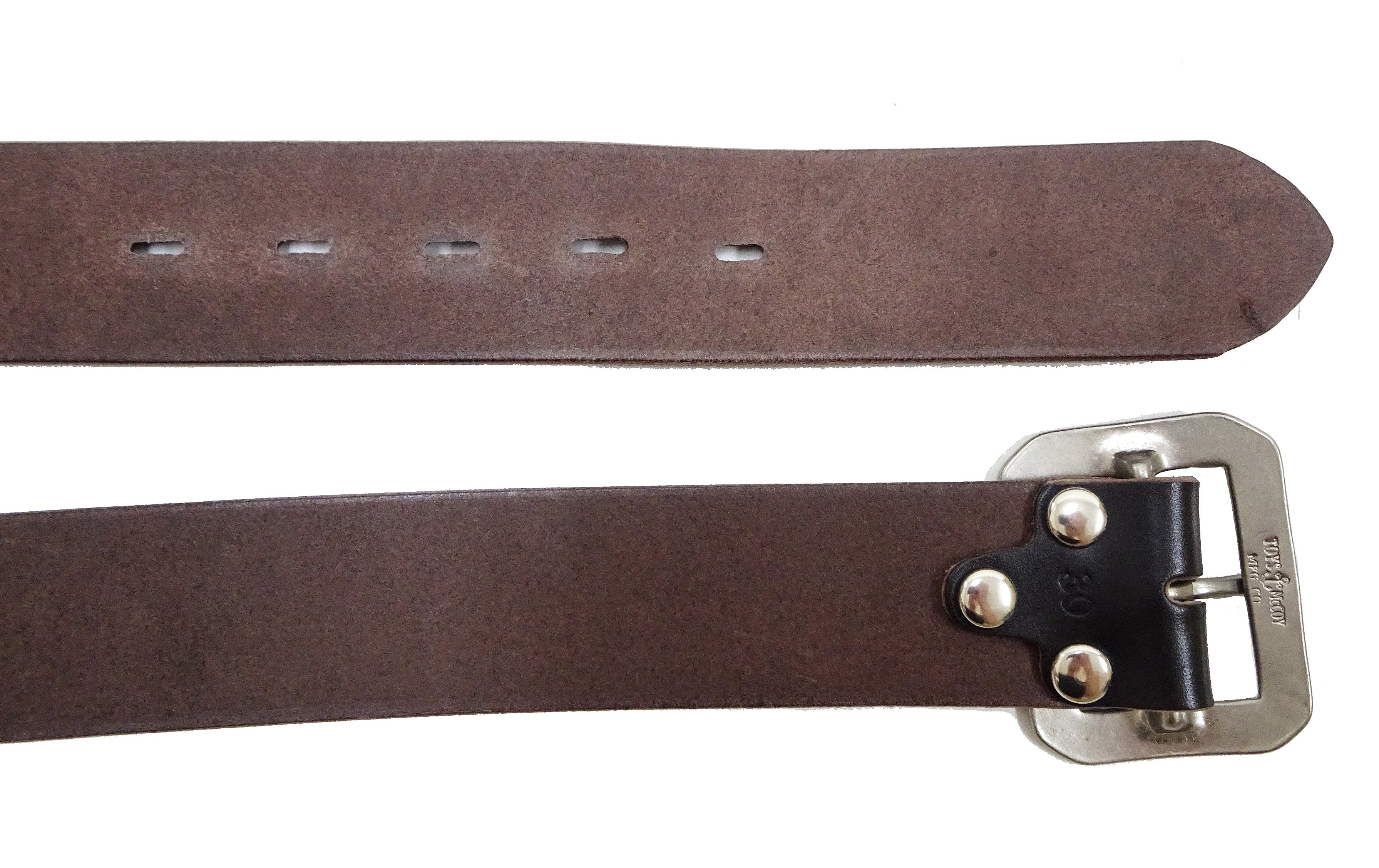 TOYS McCOY Men's Casual Leather Belt - 38mm Wide, 4mm Thick Steerhide Garrison Belt with Square Single Pin Buckle TMA2414 030 Black - Image 7