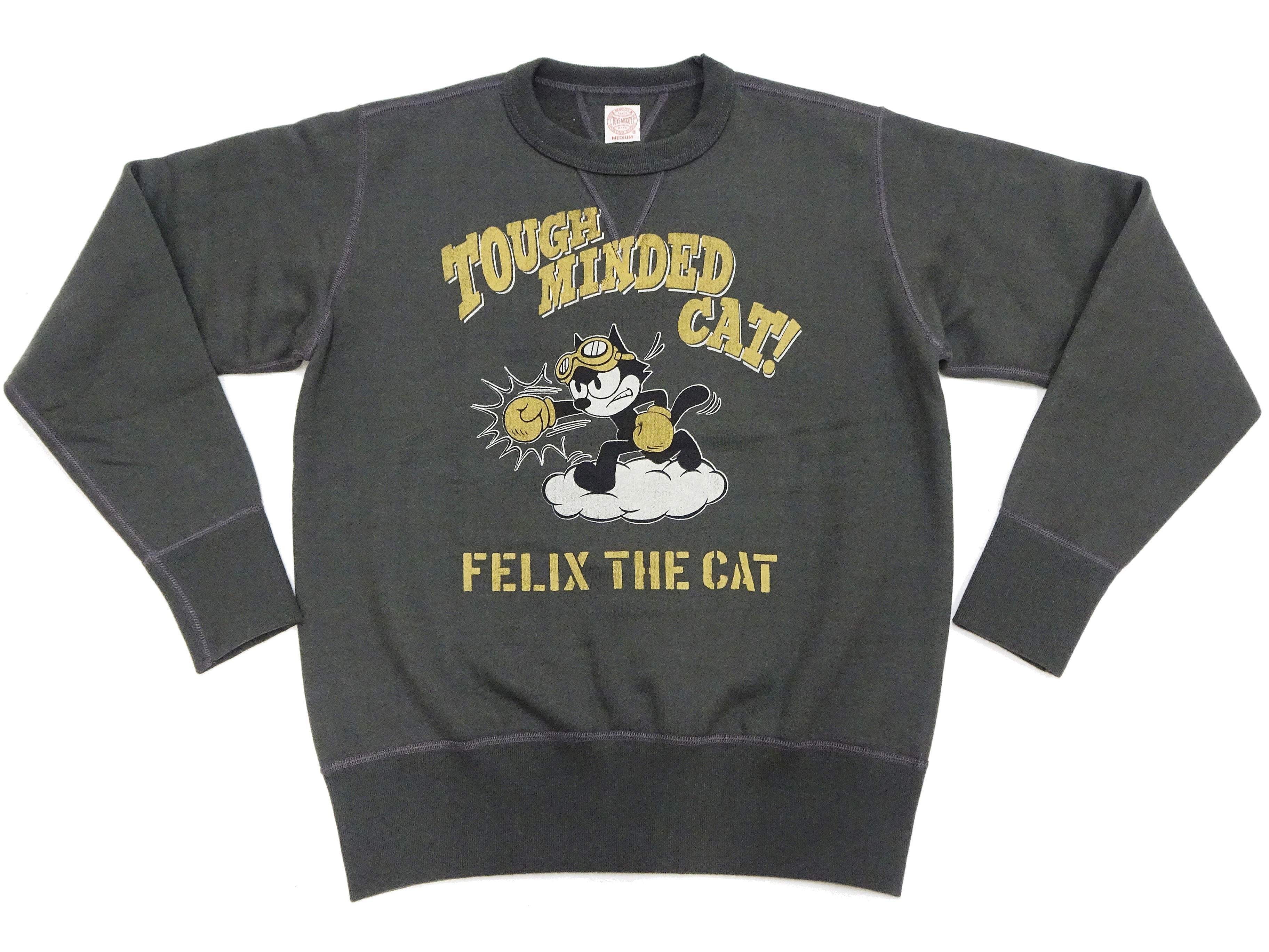TOYS McCOY Men's Felix the Cat Sweatshirt - Vintage-Style Heavyweight Loopwheel Fleece - Made in Japan (TMC2547 030 Faded black) - Image 6