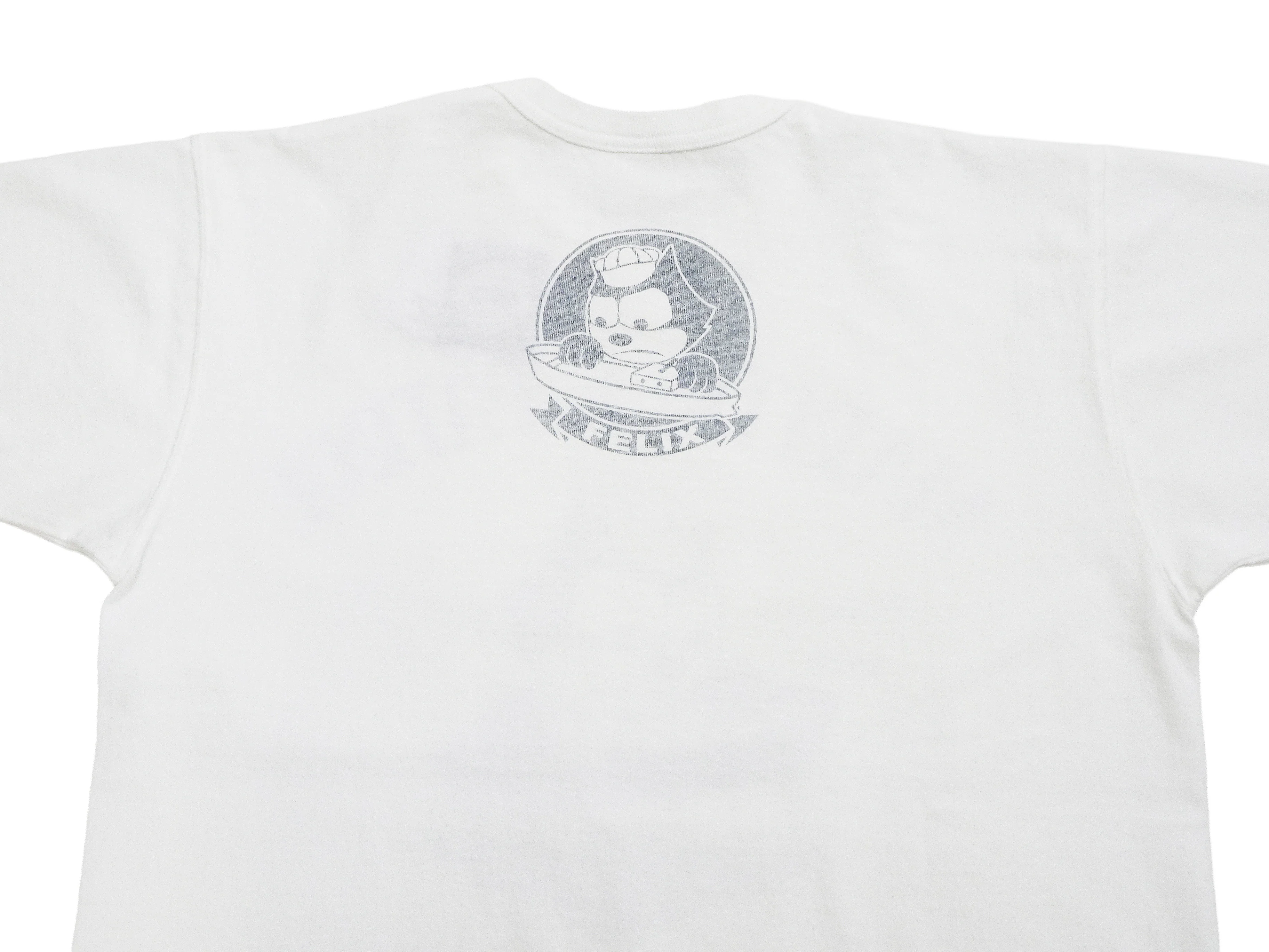 TOYS McCOY Men's Felix the Cat U.S. Navy Graphic Short Sleeve T-Shirt - Loopwheel Tubular Jersey, Garment Dyed, Made in Japan (TMC2601 011 Muted Off-White) - Image 11