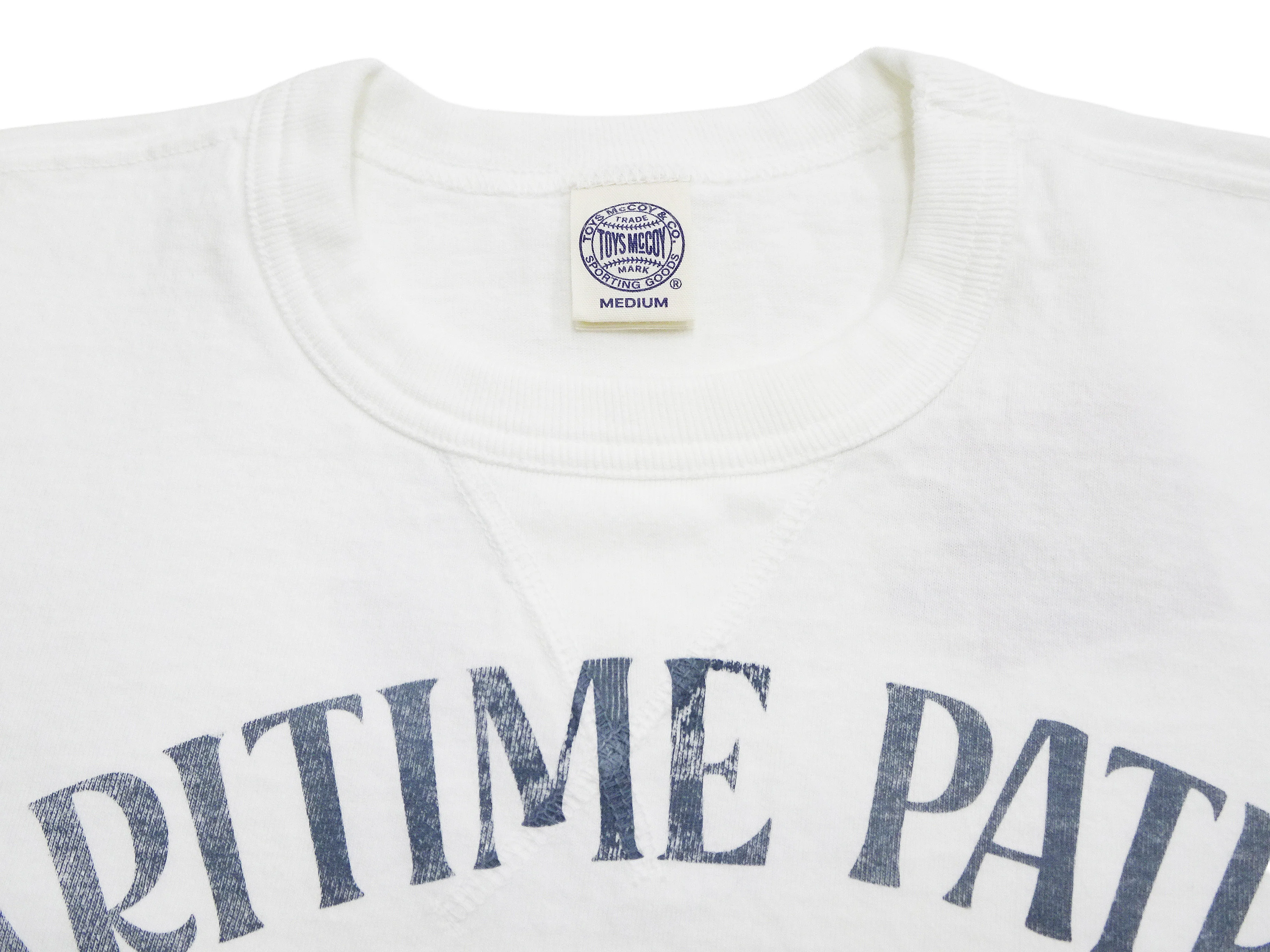 TOYS McCOY Men's Felix the Cat U.S. Navy Graphic Short Sleeve T-Shirt - Loopwheel Tubular Jersey, Garment Dyed, Made in Japan (TMC2601 011 Muted Off-White) - Image 8