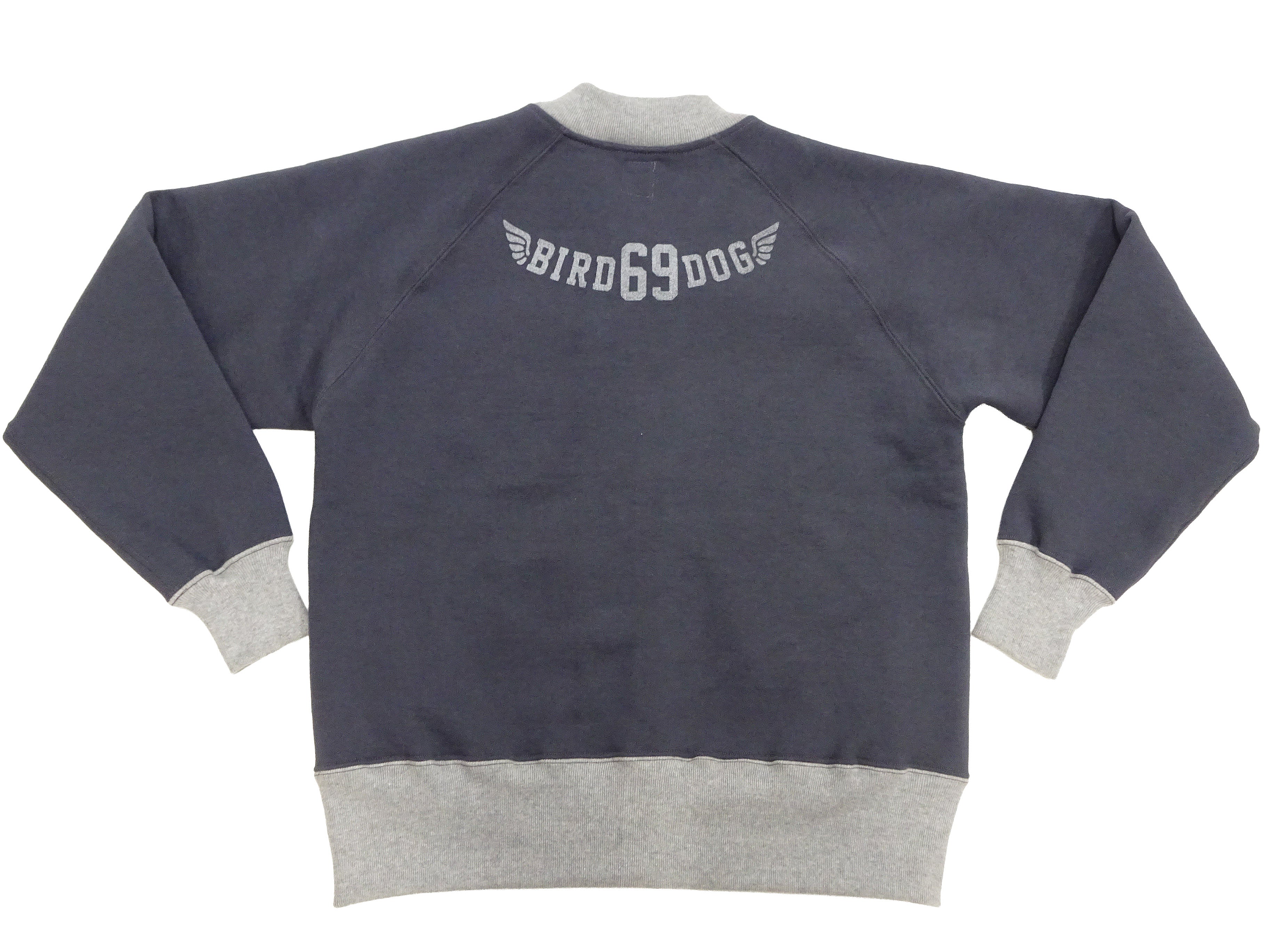 TOYS McCOY Men's Flying Ace Snoopy Zip-Up Sweatshirt - USAF C-2 Inspired, No Hood, Heavyweight 100% Cotton Loopwheel Fleece, Two-Tone Contrast Panel Design - Made in Japan (TMC2551 121  faded navy gray and gray) - Image 14